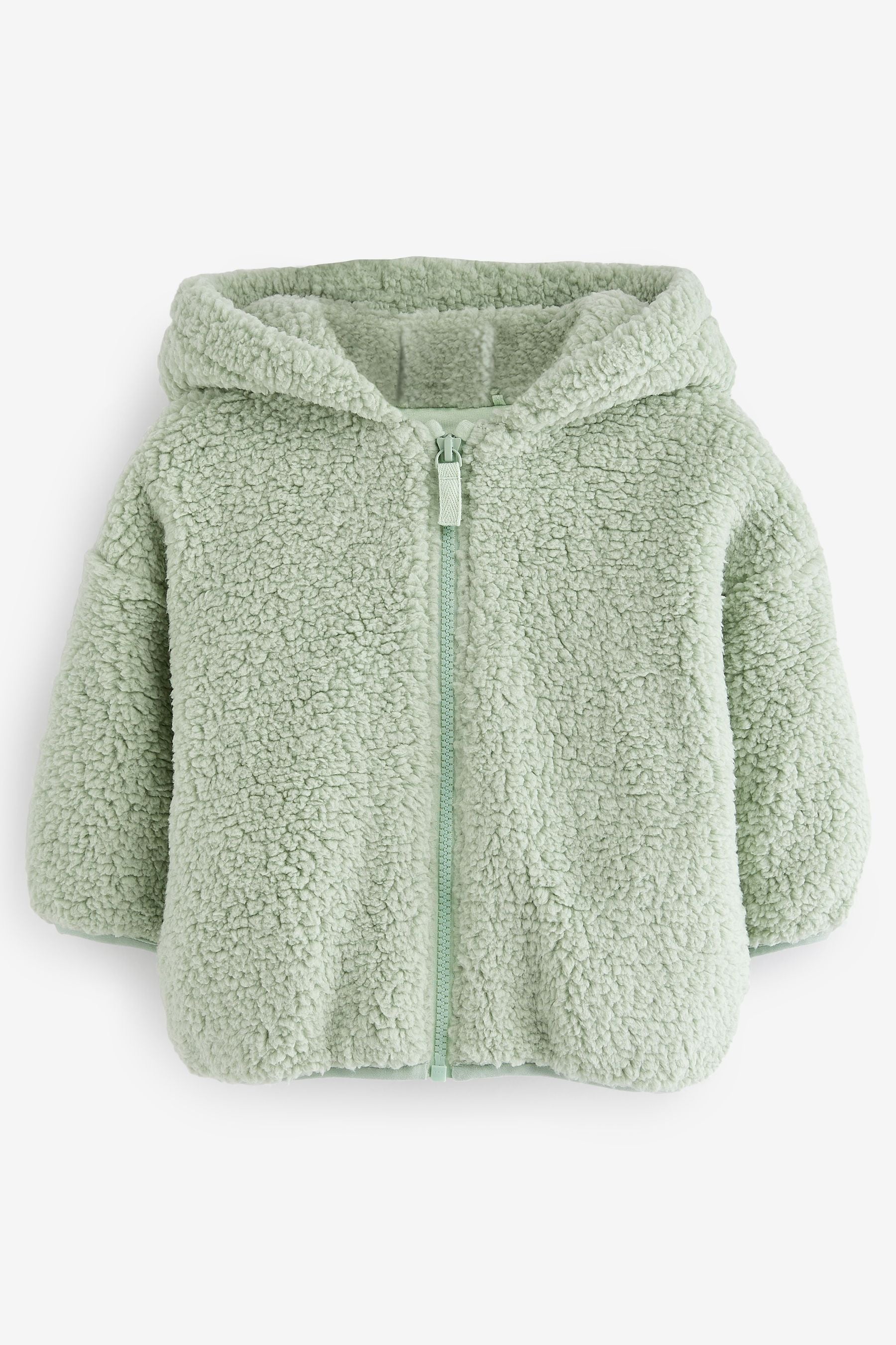 Green Teddy Borg Fleece Zip Through Jacket (3mths-7yrs)