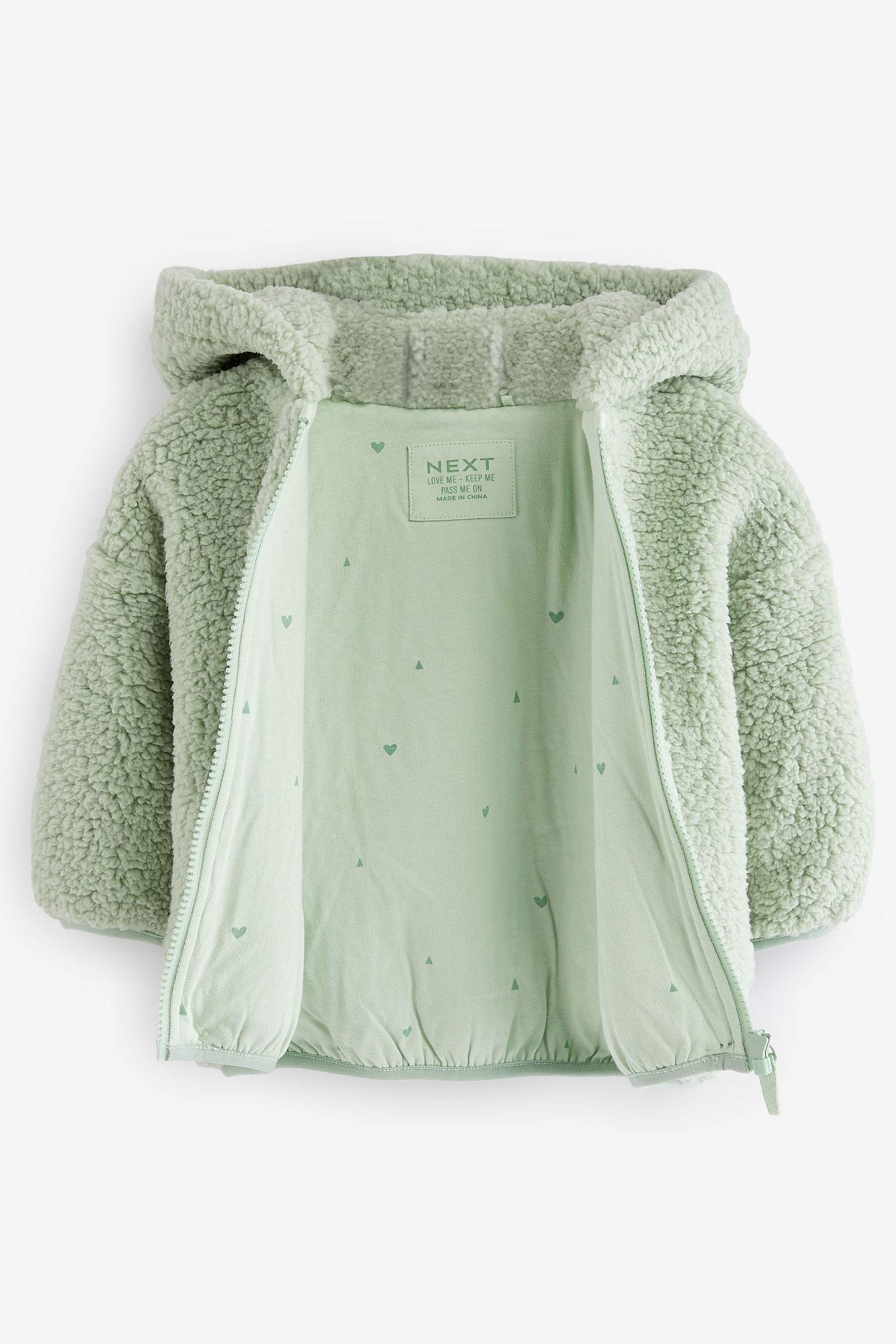 Green Teddy Borg Fleece Zip Through Jacket (3mths-7yrs)