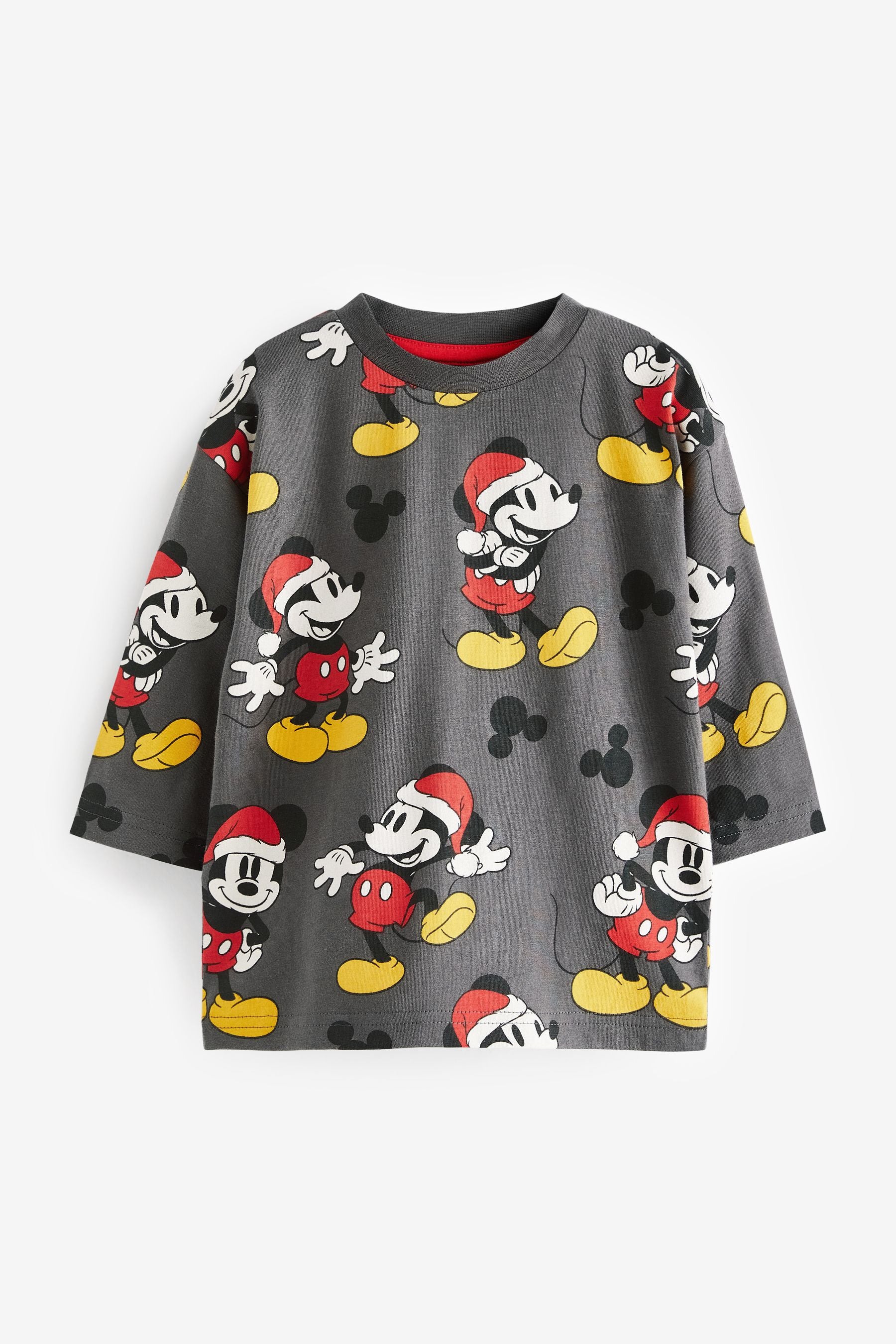 Navy Blue Mickey Mouse Christmas Long Sleeve T-Shirt (3mths-8yrs)