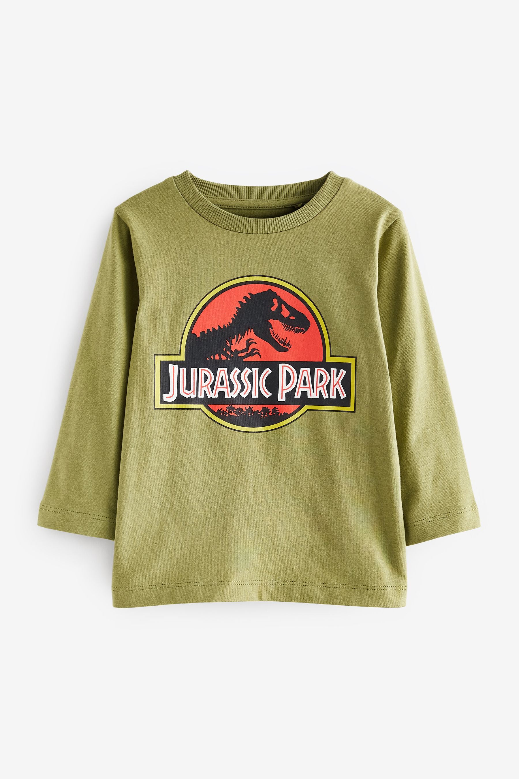 Khaki Green Jurassic Park Long Sleeve T-Shirt (3mths-8yrs)