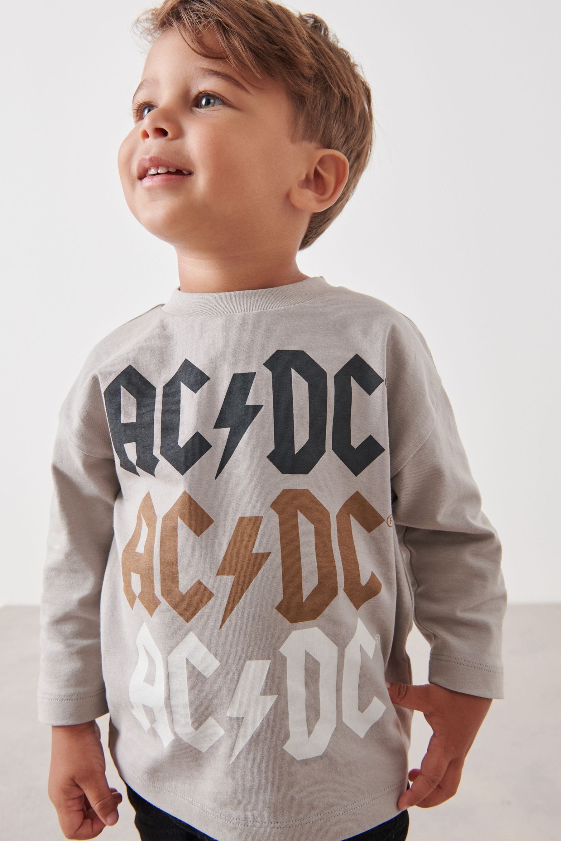 Grey ACDC Long Sleeve T-Shirt (3mths-8yrs)