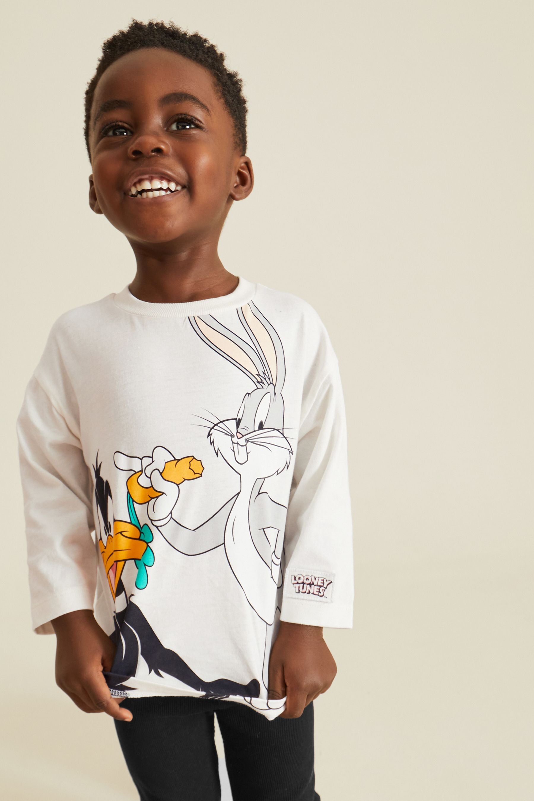 Ecru White Looney Tunes Long Sleeve T-Shirt And Leggings Set (3mths-8yrs)