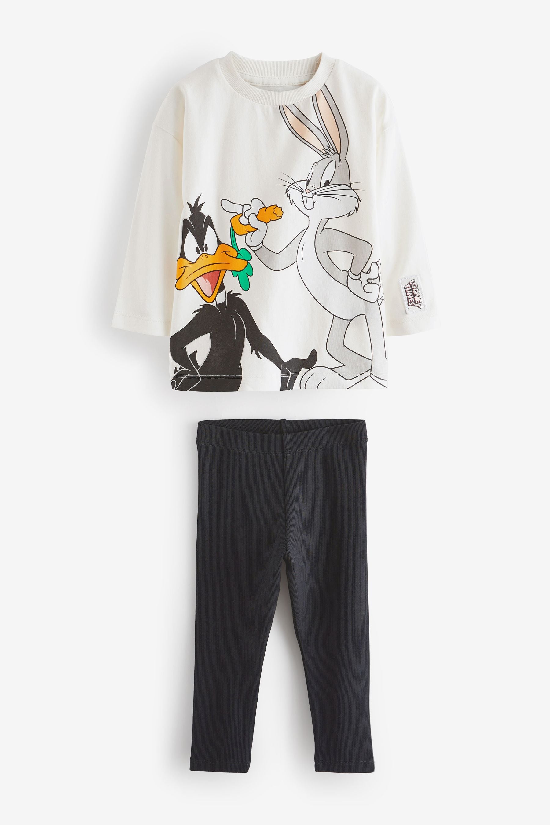 Ecru White Looney Tunes Long Sleeve T-Shirt And Leggings Set (3mths-8yrs)