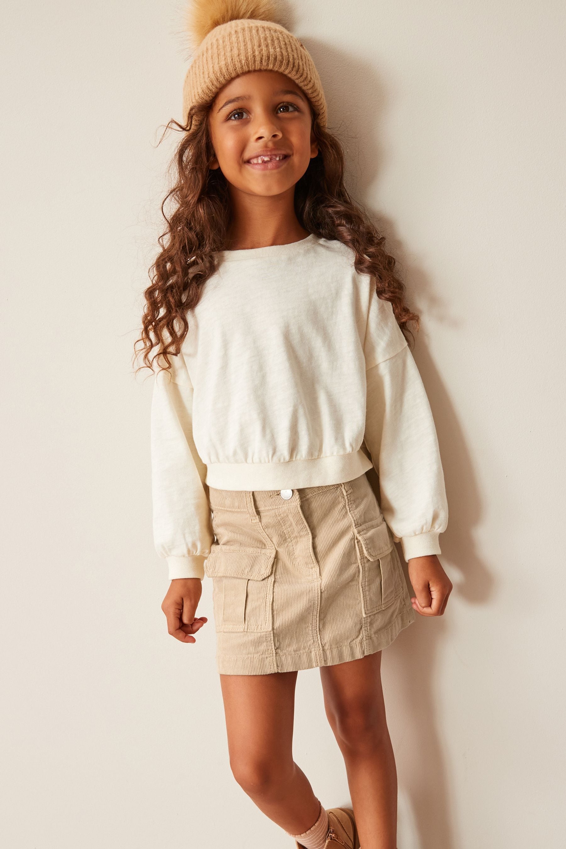 Cream Cargo Skirt (3-16yrs)