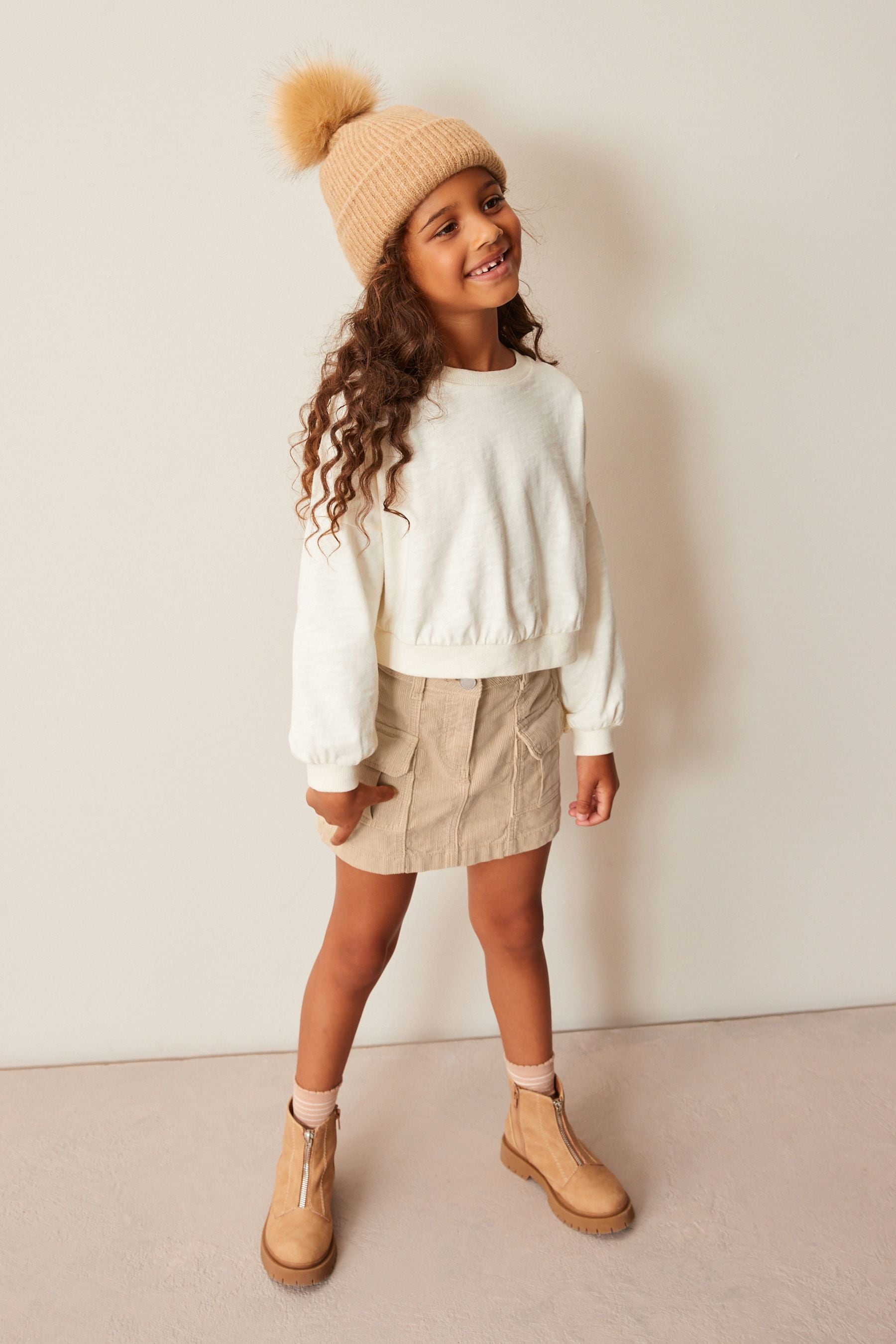 Cream Cargo Skirt (3-16yrs)