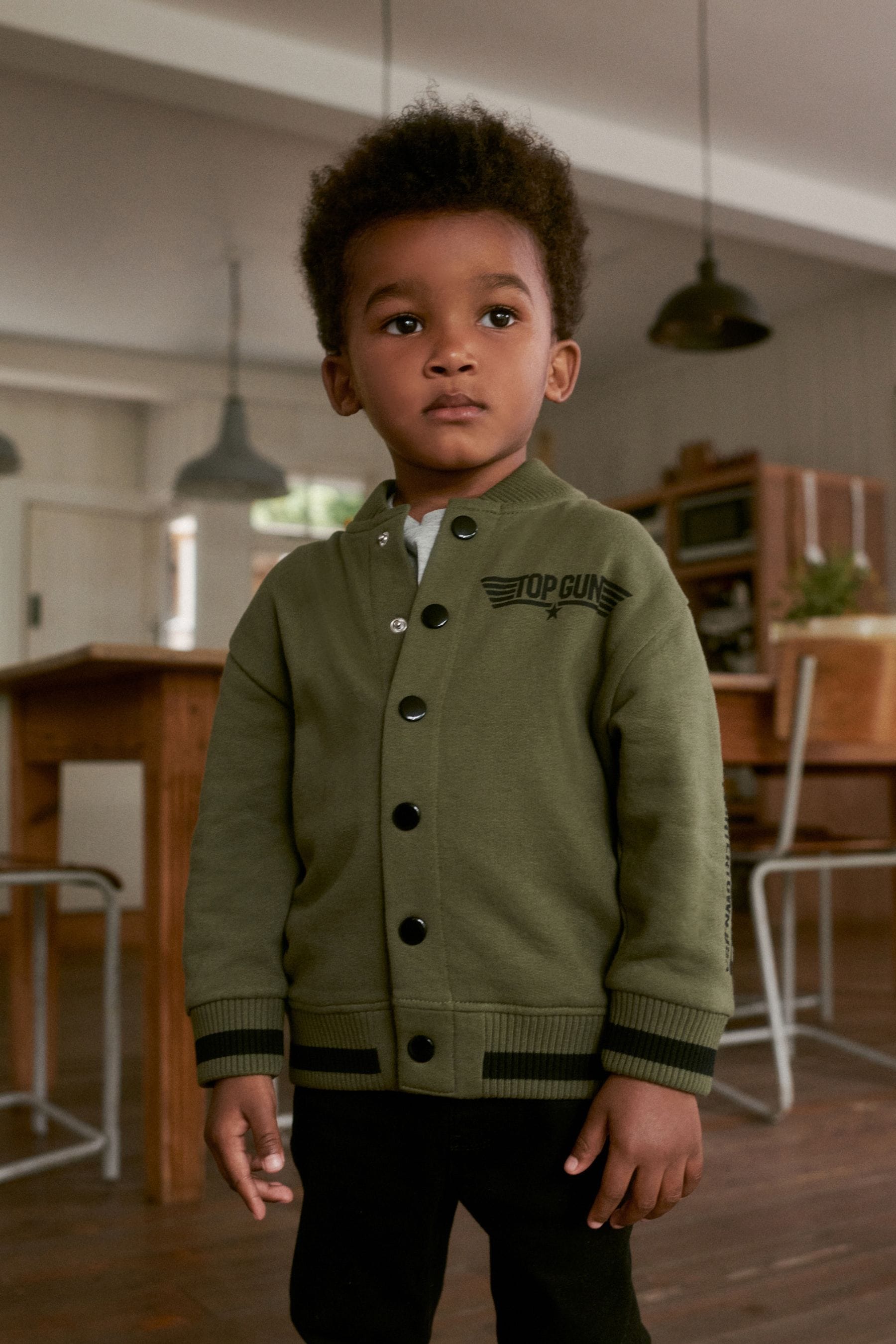 Khaki Green Top Gun Letterman Jacket (3mths-8yrs)