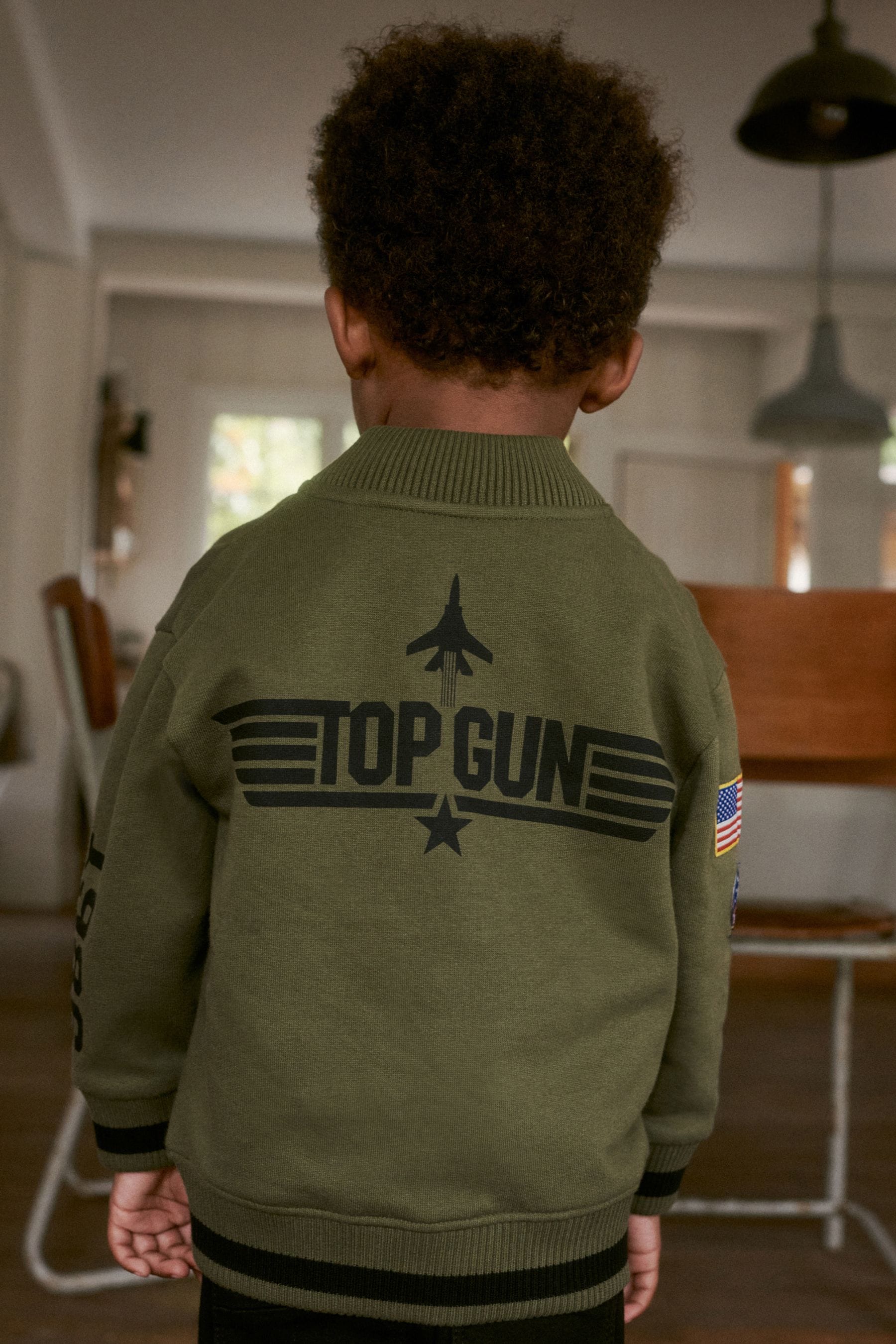 Khaki Green Top Gun Letterman Jacket (3mths-8yrs)