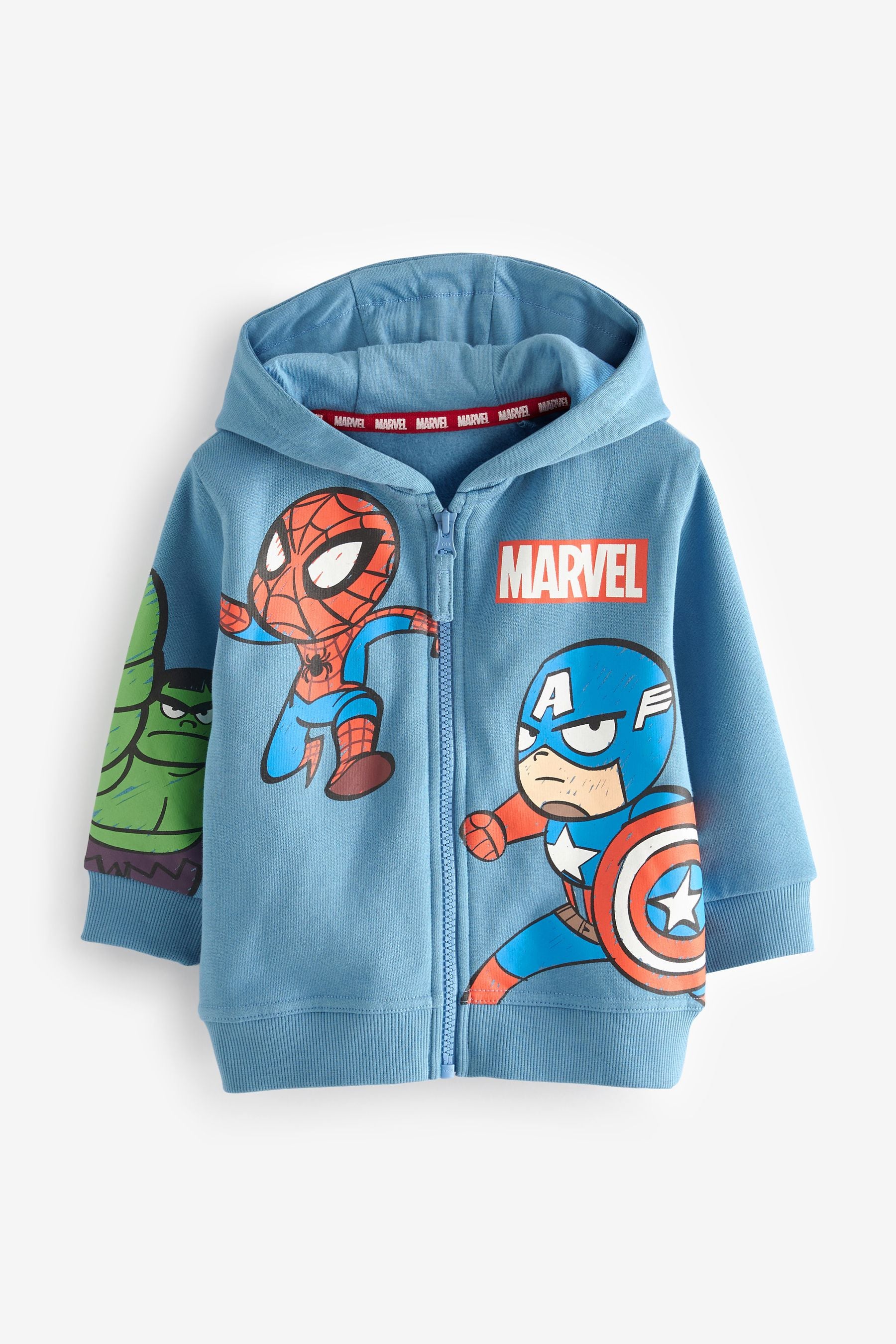 Blue Marvel Zip Through Hoodie (3mths-8yrs)