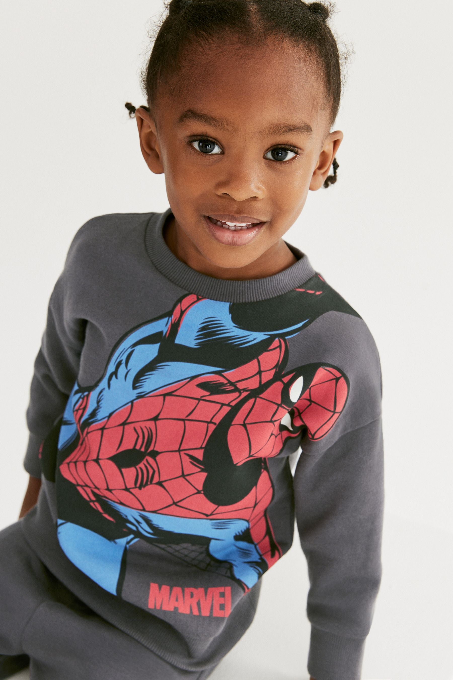 Charcoal Grey Marvel Spider-Man Jersey Sweatshirt And Joggers Set (3mths-8yrs)