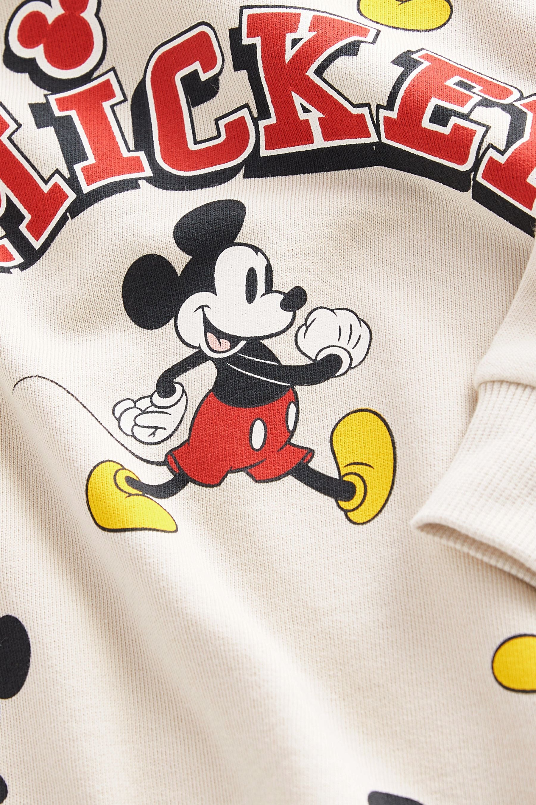 Neutral Cream All Over Print Disney Mickey Sweatshirt (3mths-8yrs)