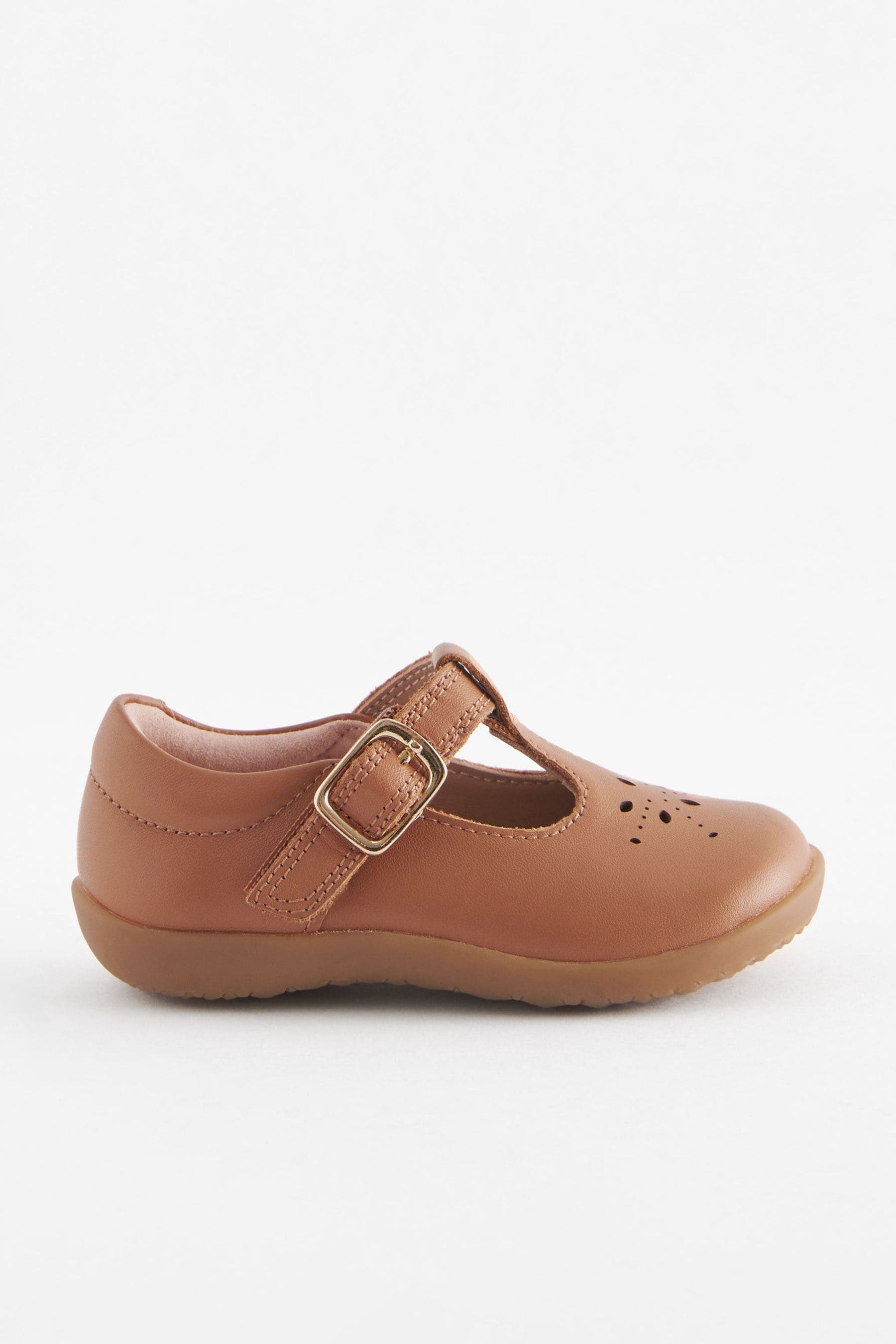 Tan Brown Leather First Walker T-Bar Shoes