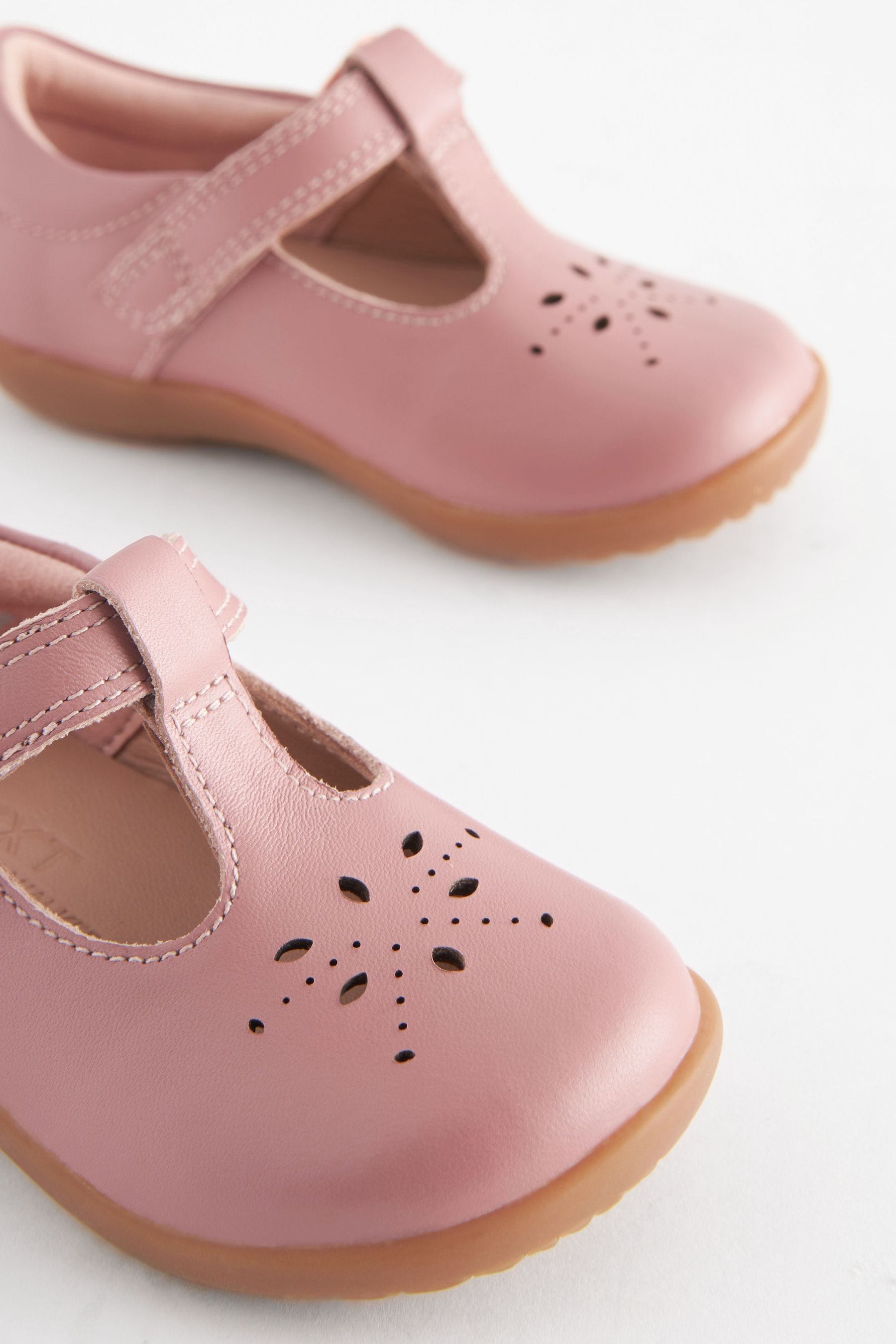 Blush Pink Leather First Walker T-Bar Shoes