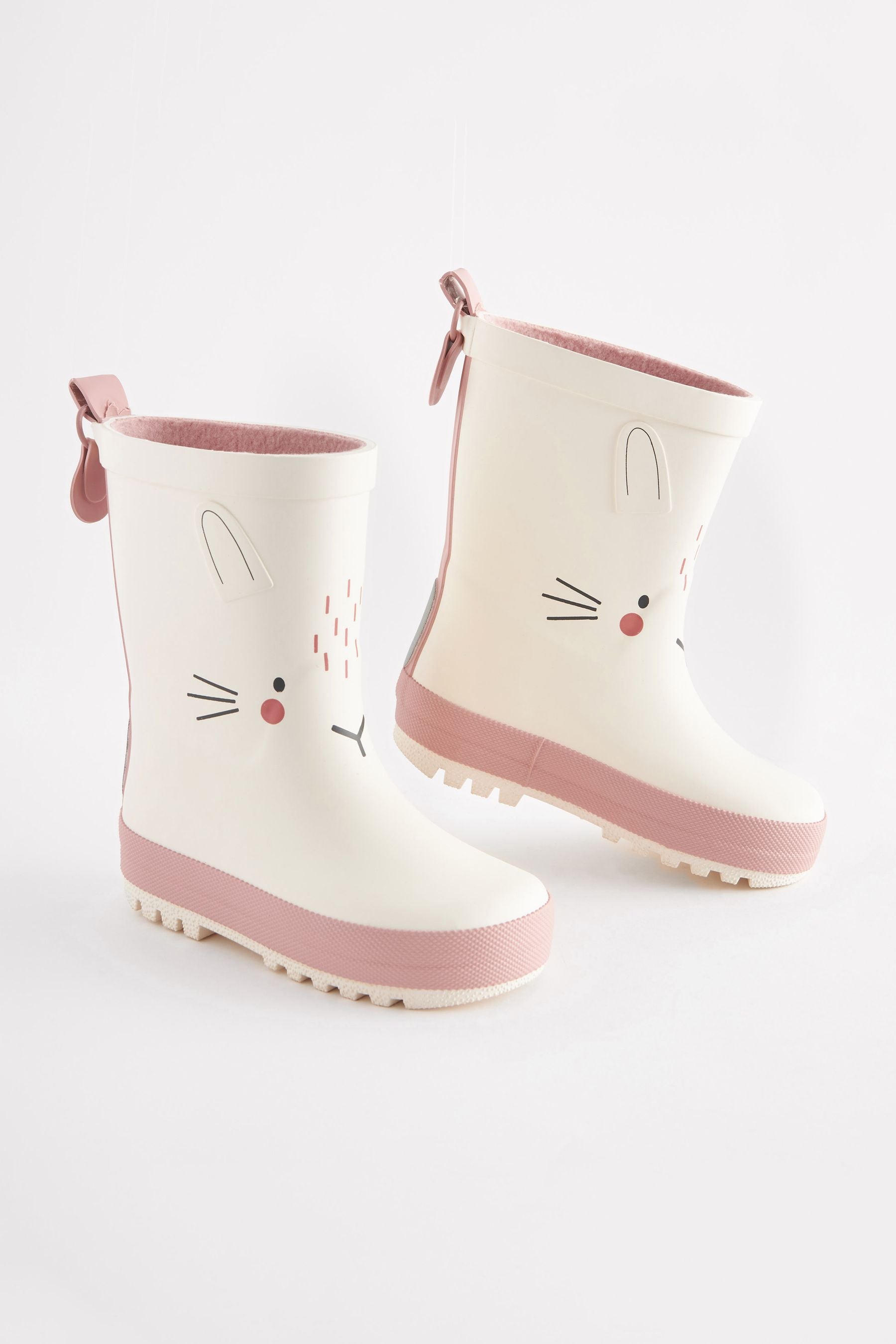 White Bunny Print Wellies