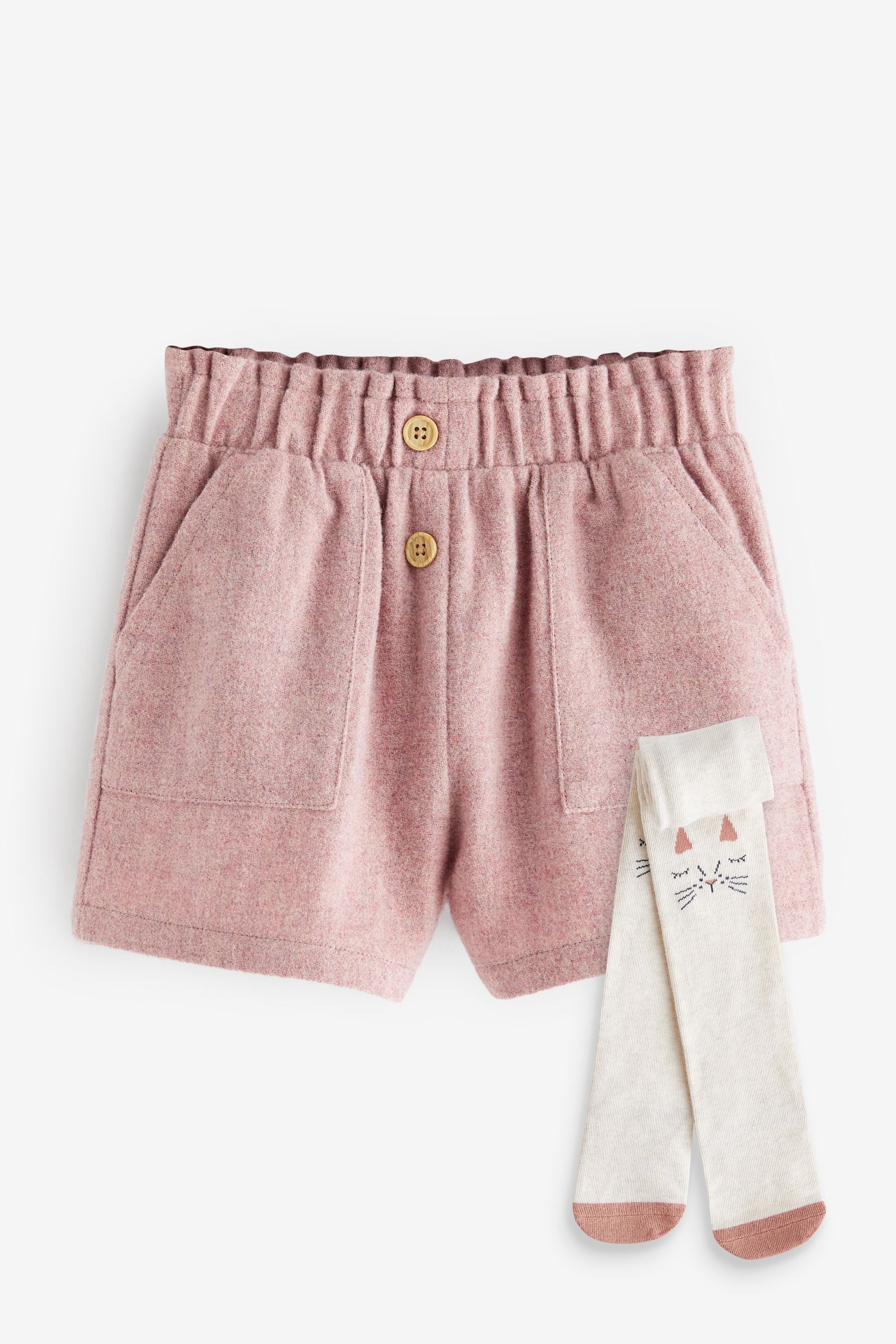 Pink Pull-on Shorts & Tights Set (3mths-7yrs)