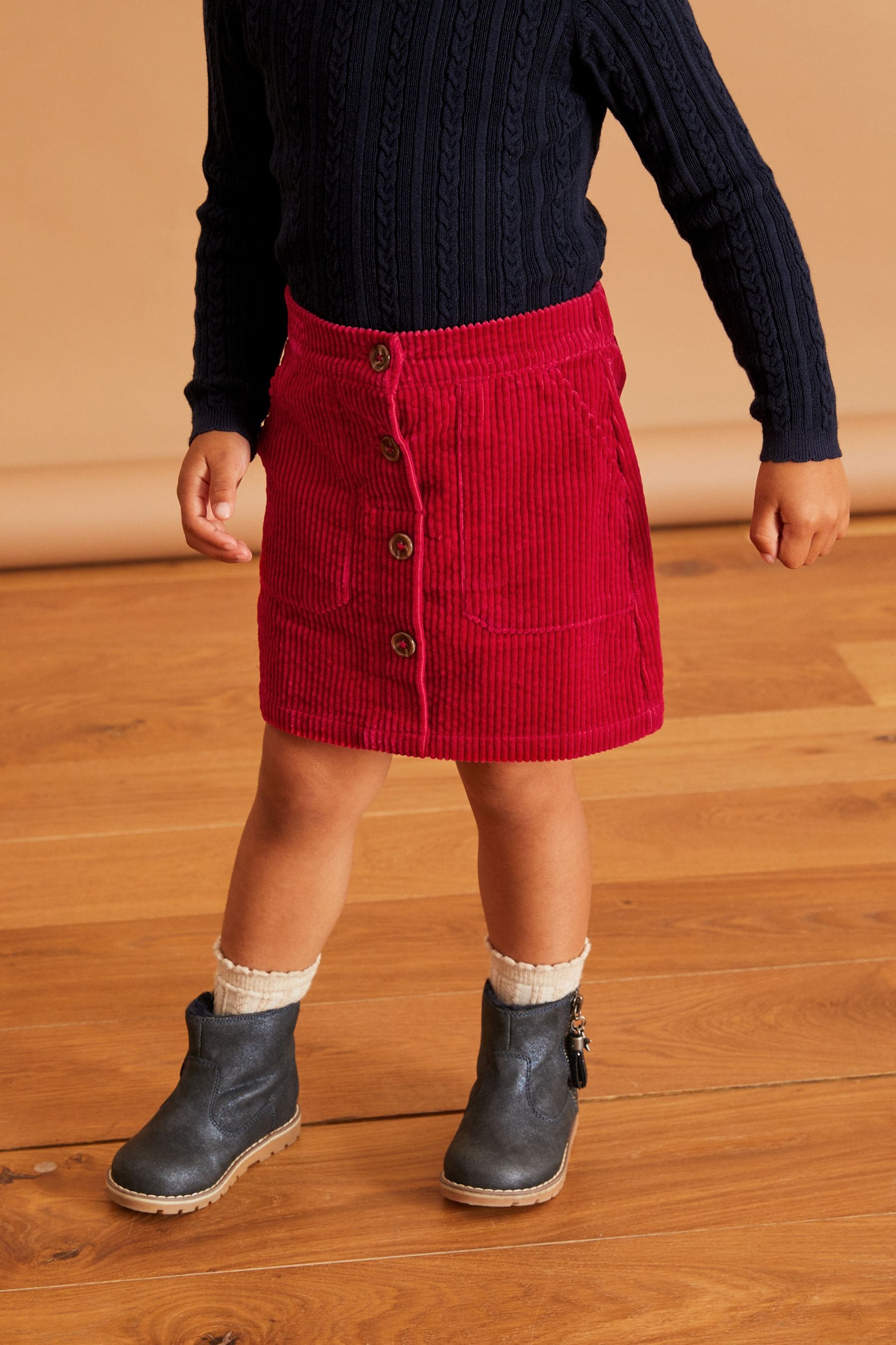 Red Corduroy Skirt (3mths-7yrs)