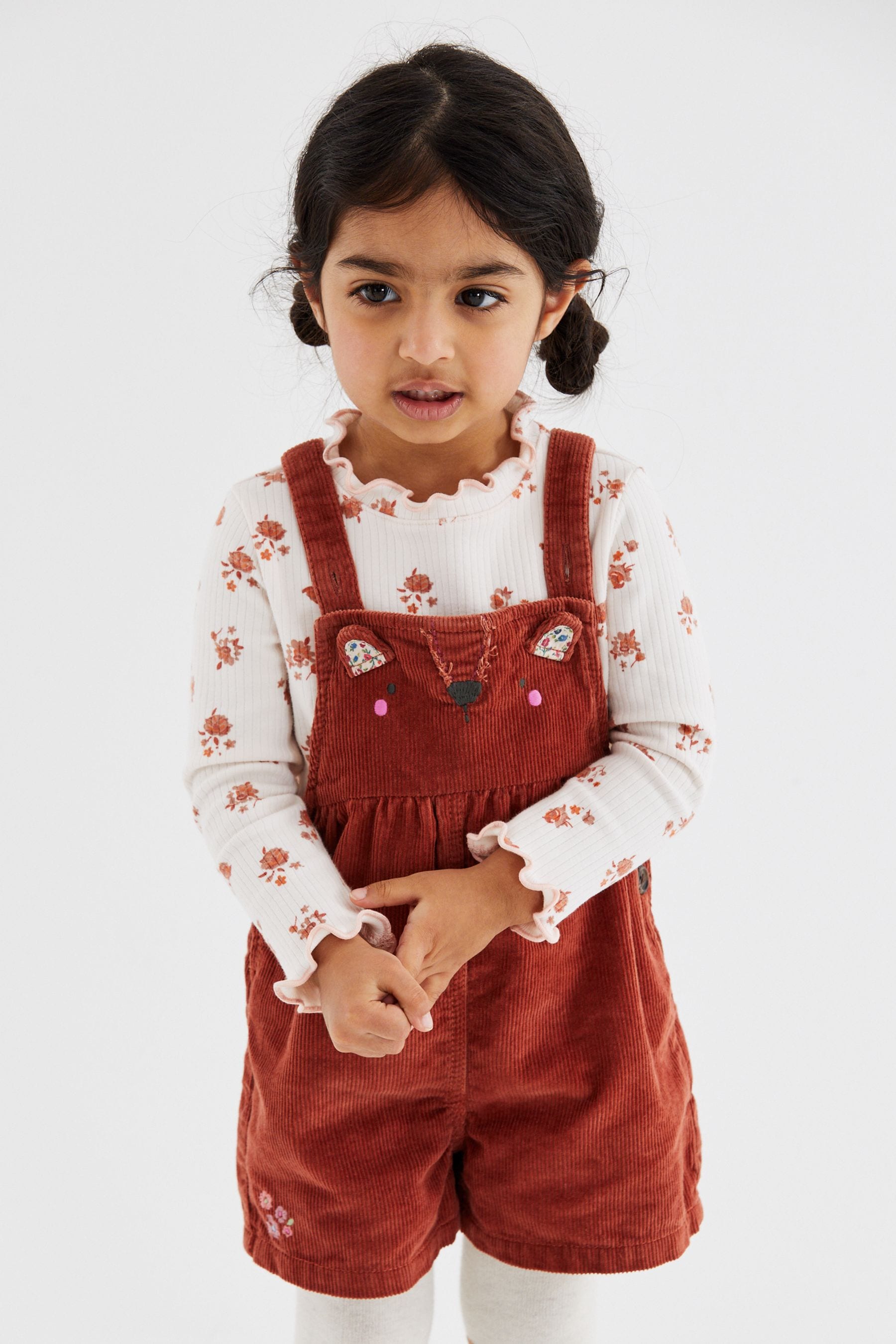 Rust Brown Corduroy Dungarees 3 Piece Set (3mths-7yrs)