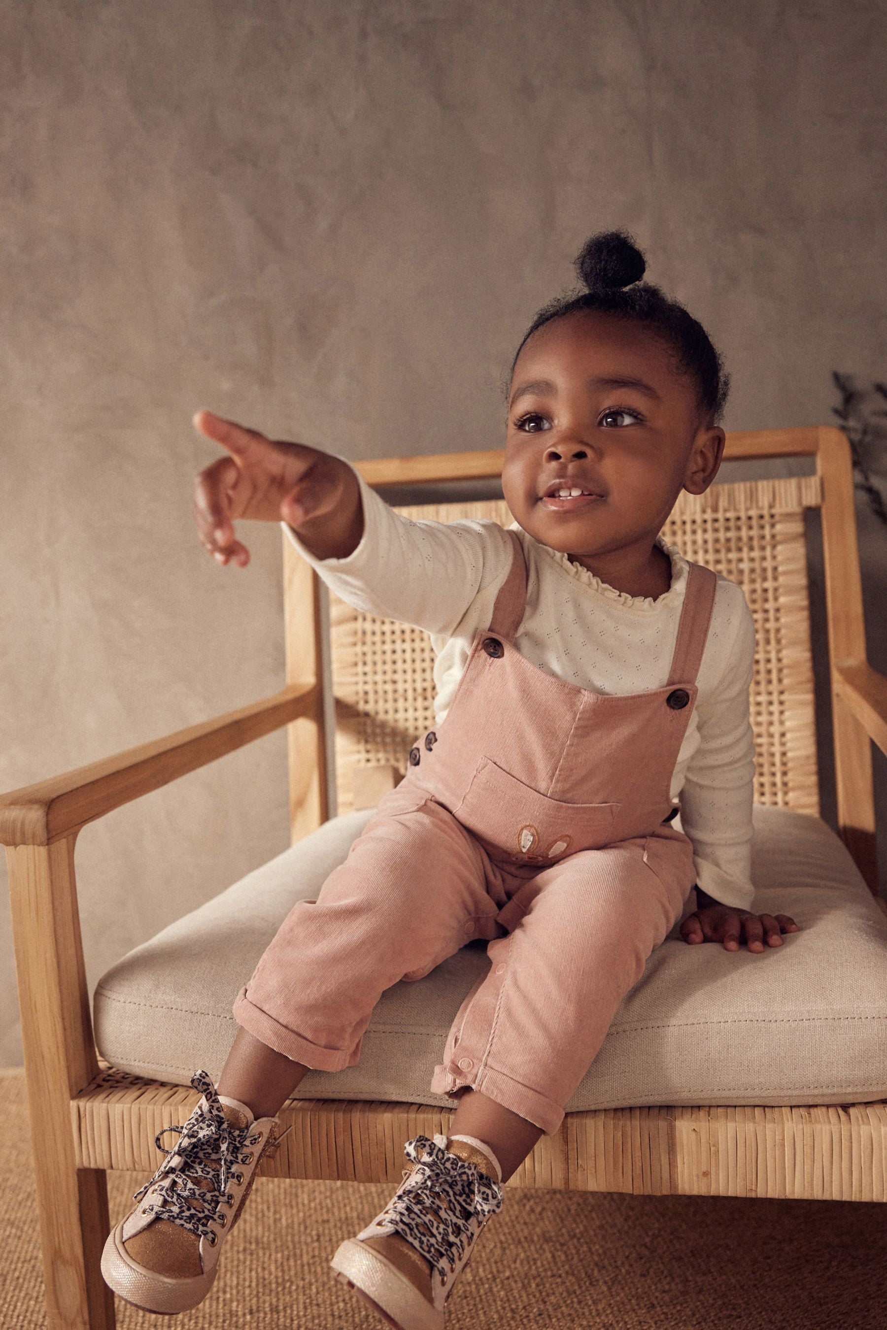 Pink Corduroy Embellished Dungarees (3mths-7yrs)