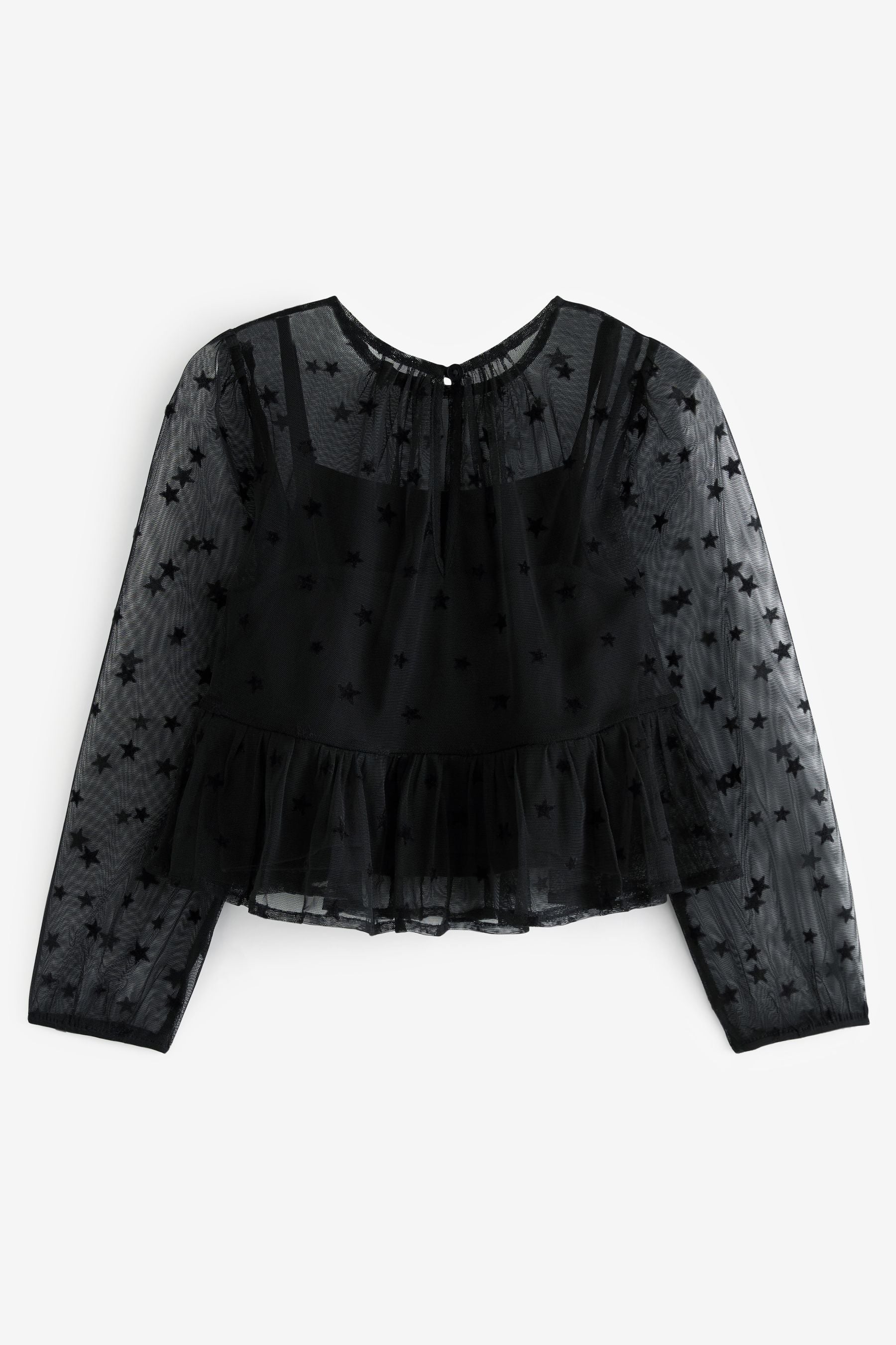 Black Star Mesh Blouse (3-16yrs)