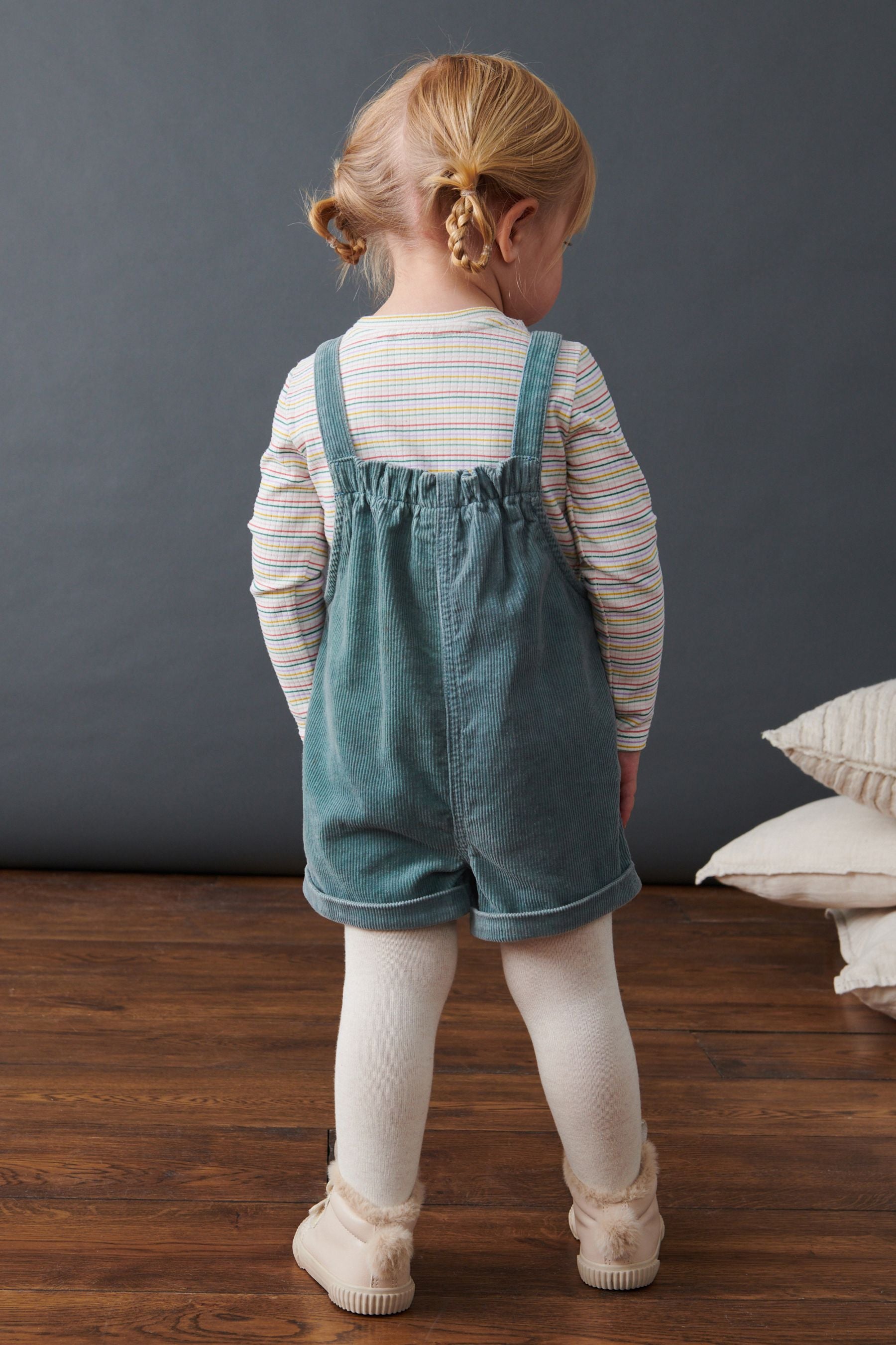 Blue Corduroy Dungarees 3 Piece Set (3mths-7yrs)