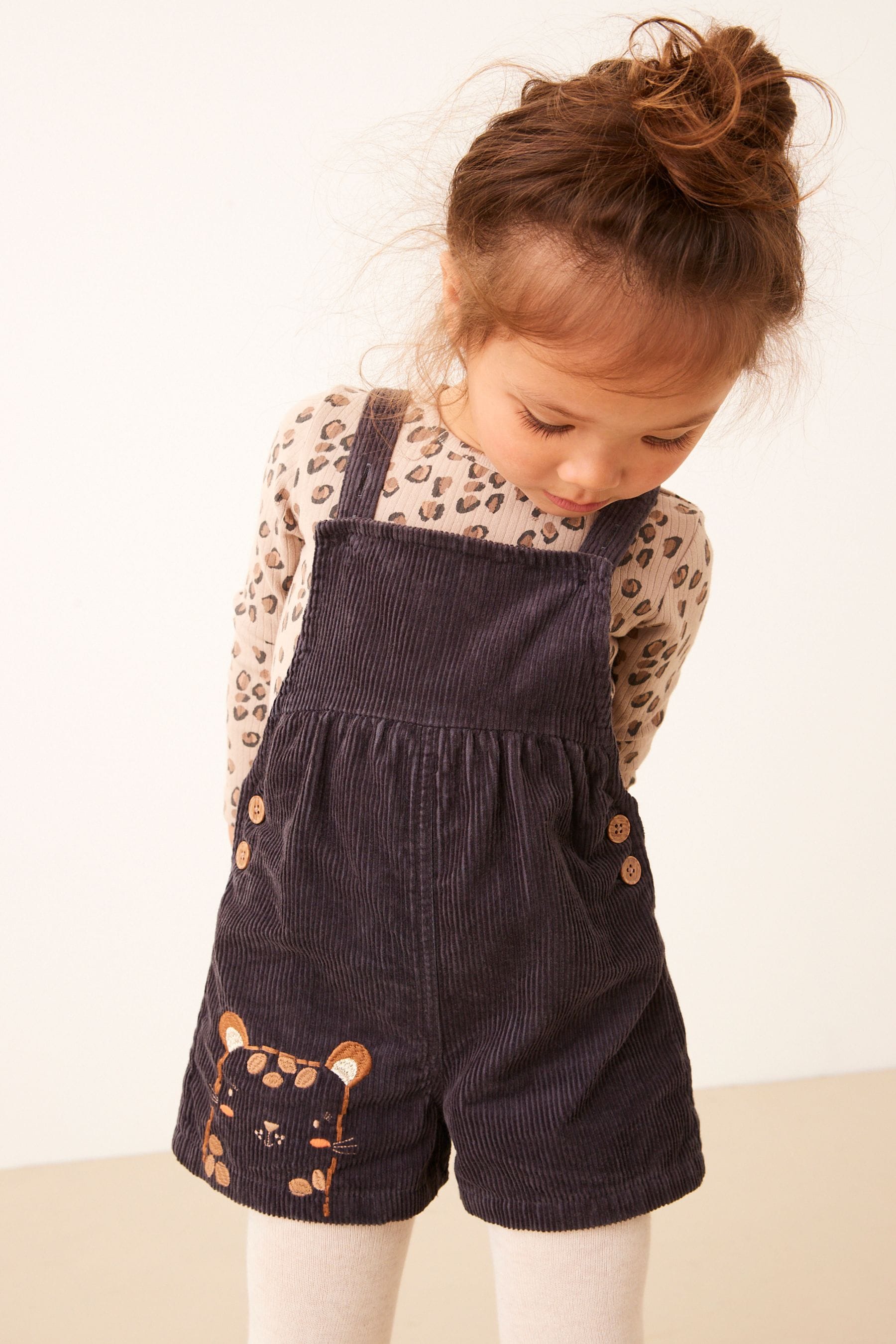 Grey Corduroy Dungarees 3 Piece Set (3mths-7yrs)