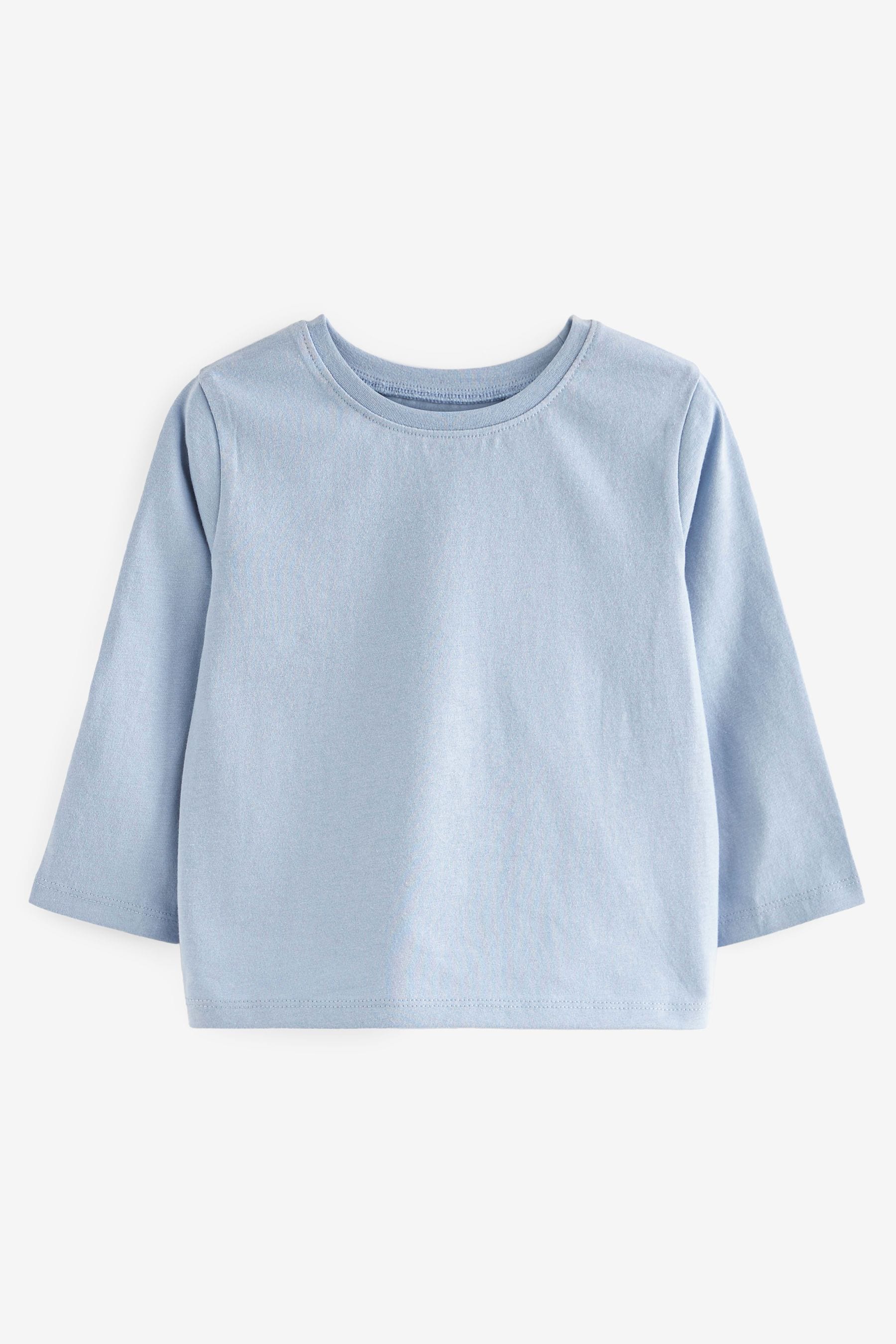 Green/Blue Long Sleeve Cotton T-Shirts 4 Pack (3mths-7yrs)