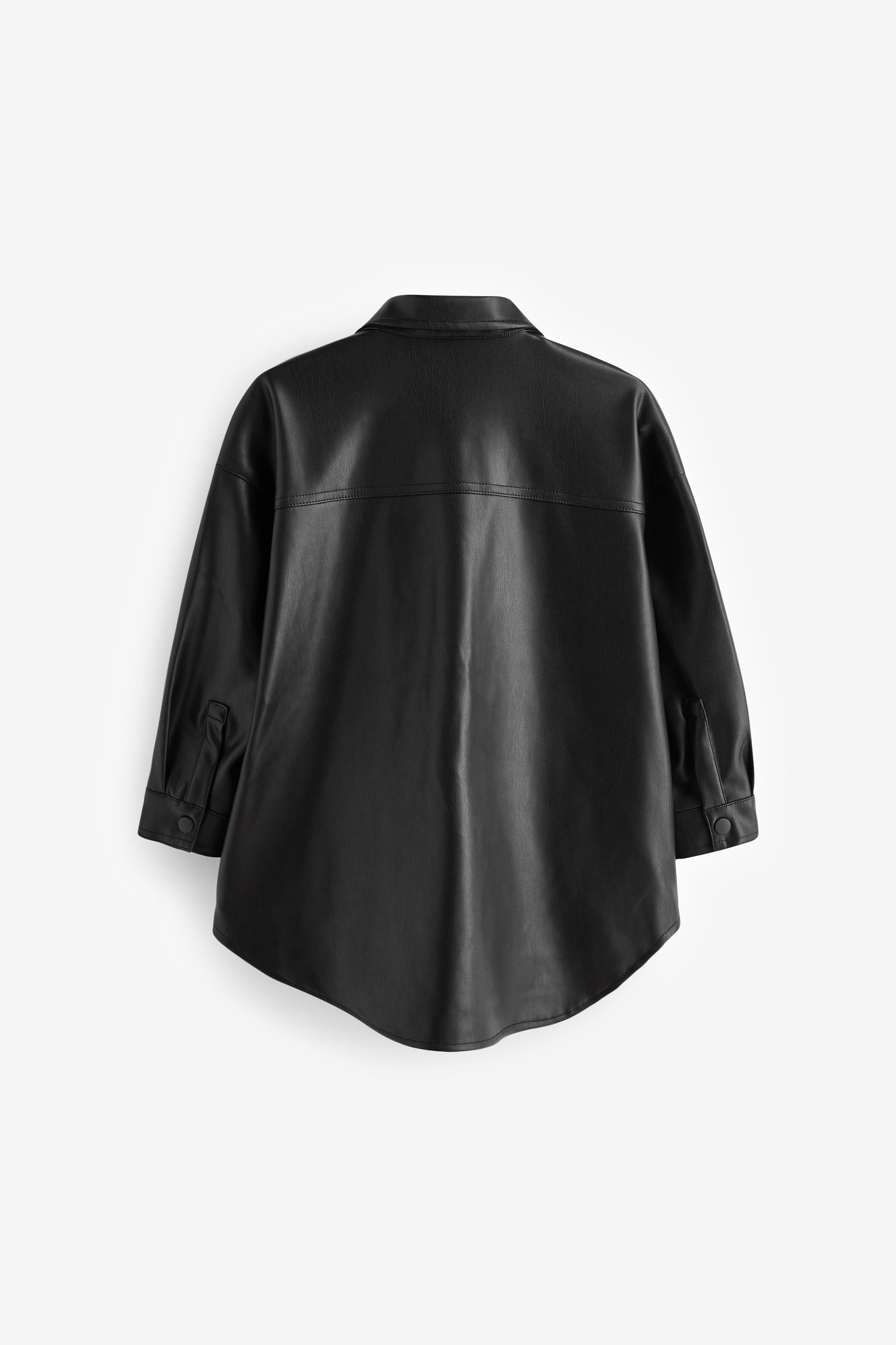 Black PU Oversized Shacket (3-16yrs)