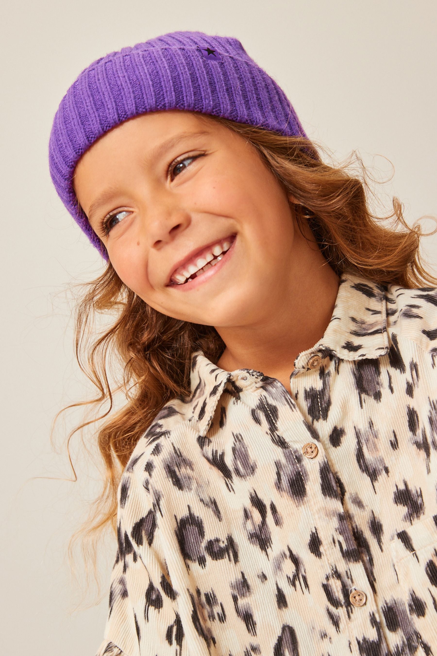 Animal Print Corduroy Shirt Dress (3-16yrs)