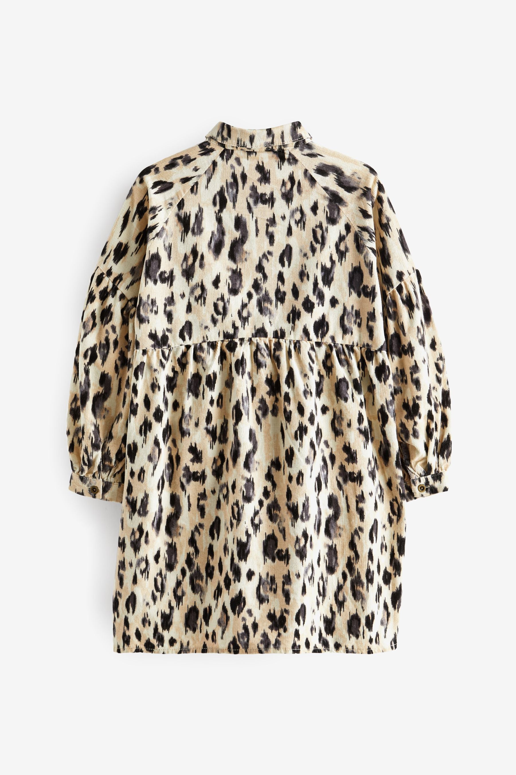 Animal Print Corduroy Shirt Dress (3-16yrs)