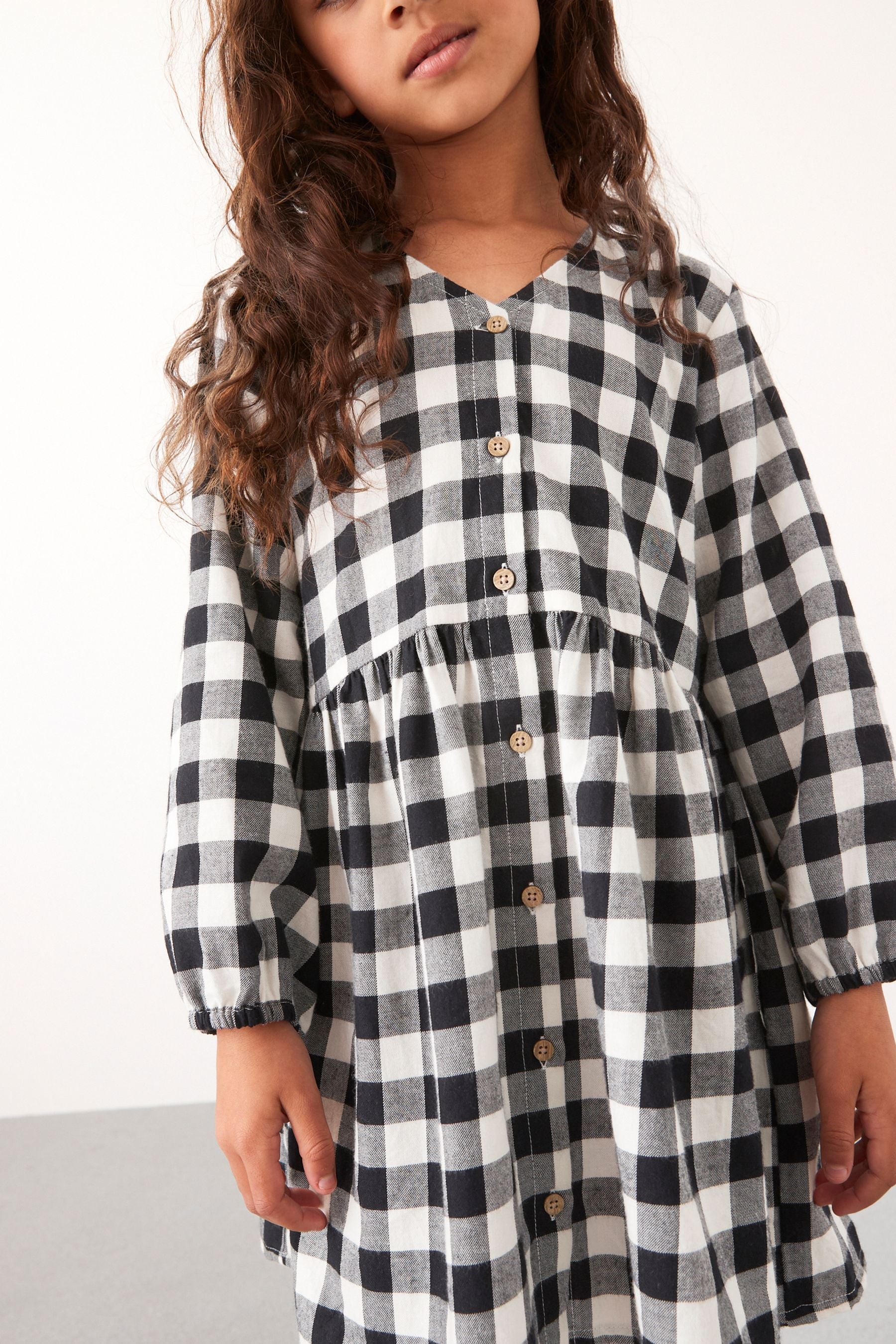 Black/White Check Relaxed Dress (3-16yrs)