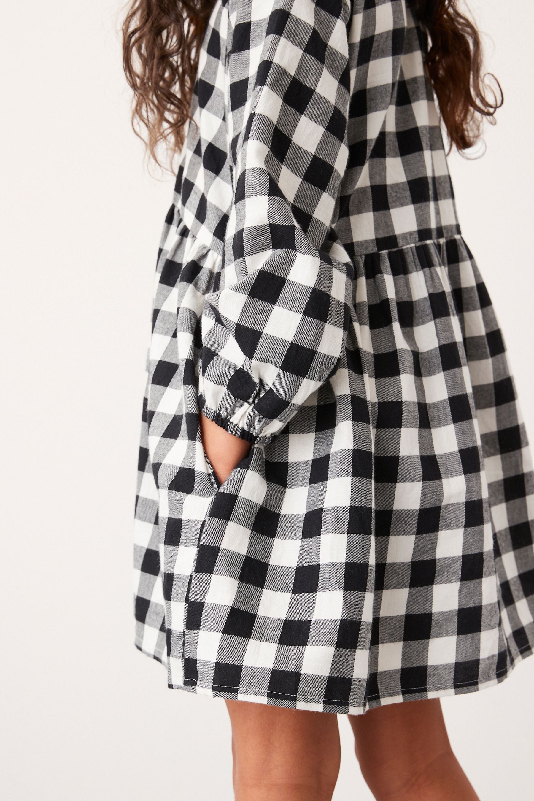 Black/White Check Relaxed Dress (3-16yrs)