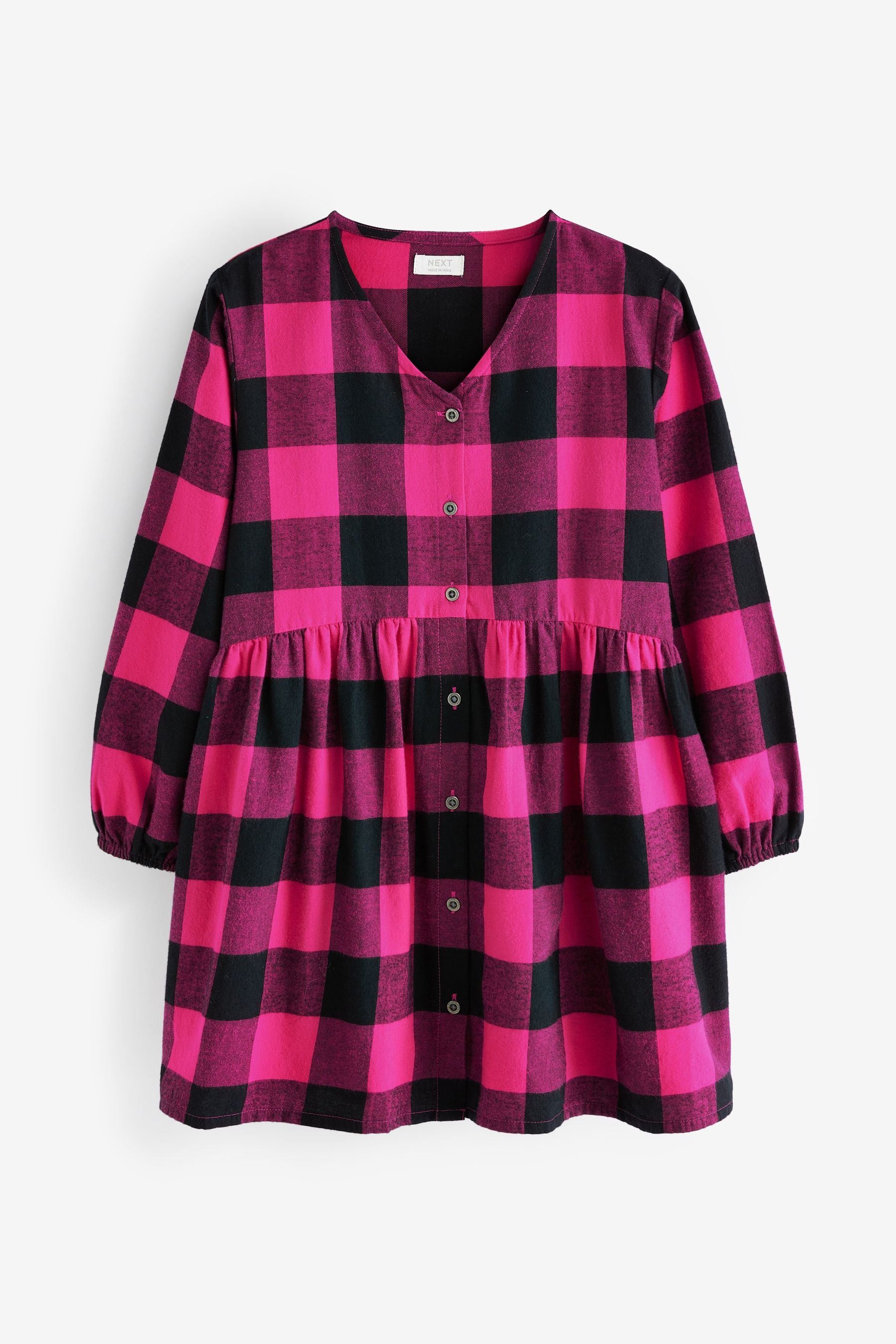 Pink/Black Check Relaxed Dress (3-16yrs)