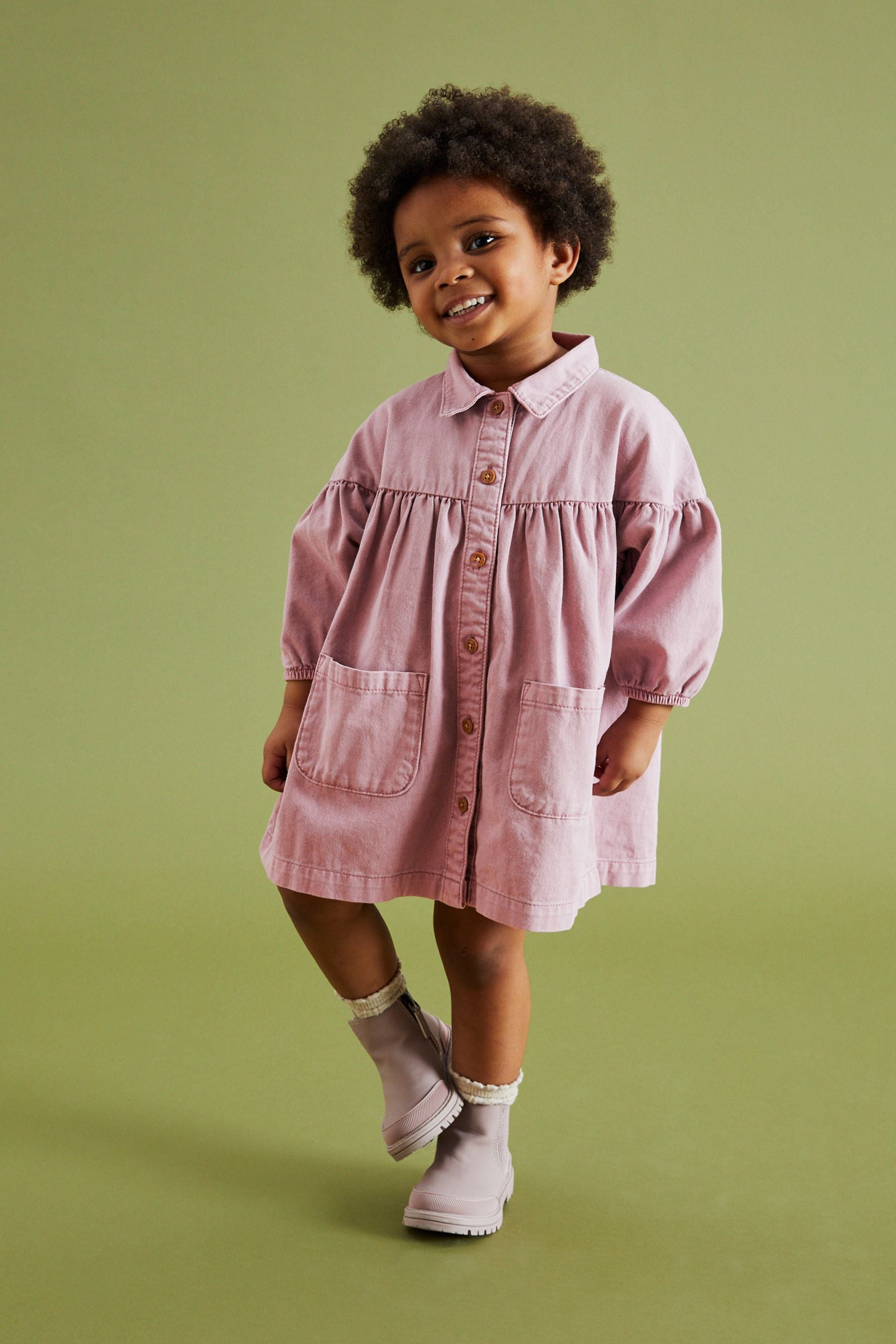 Lilac Purple Cotton Shirt Dress (3mths-8yrs)