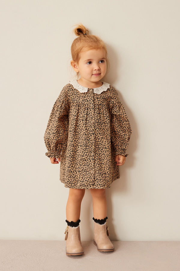 Animal Print Lace Collar Dress (3mths-8yrs)