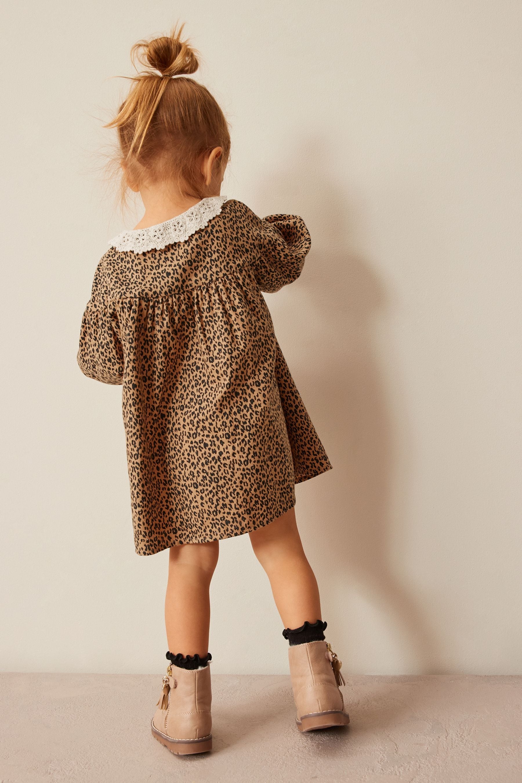 Animal Print Lace Collar Dress (3mths-8yrs)