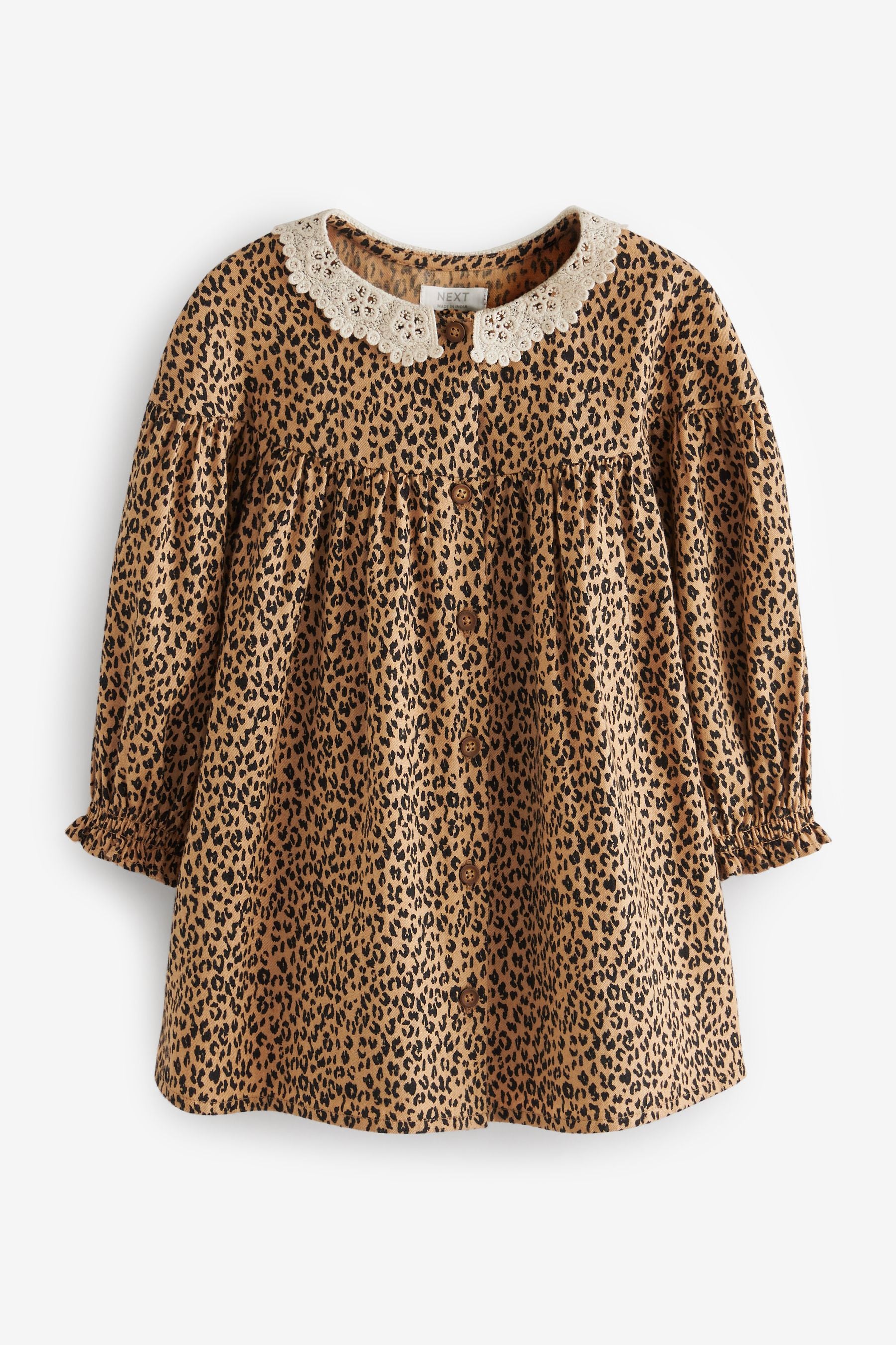 Animal Print Lace Collar Dress (3mths-8yrs)