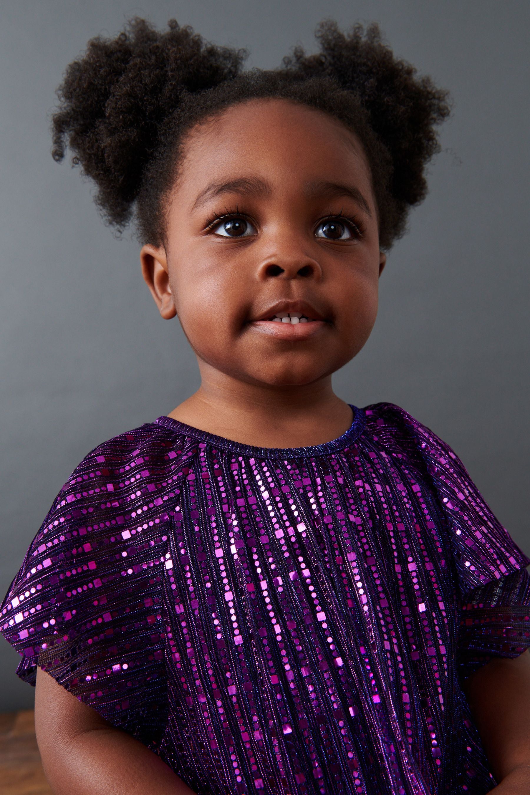 Purple Sequin Party Angel Sleeve Dress (3mths-10yrs)