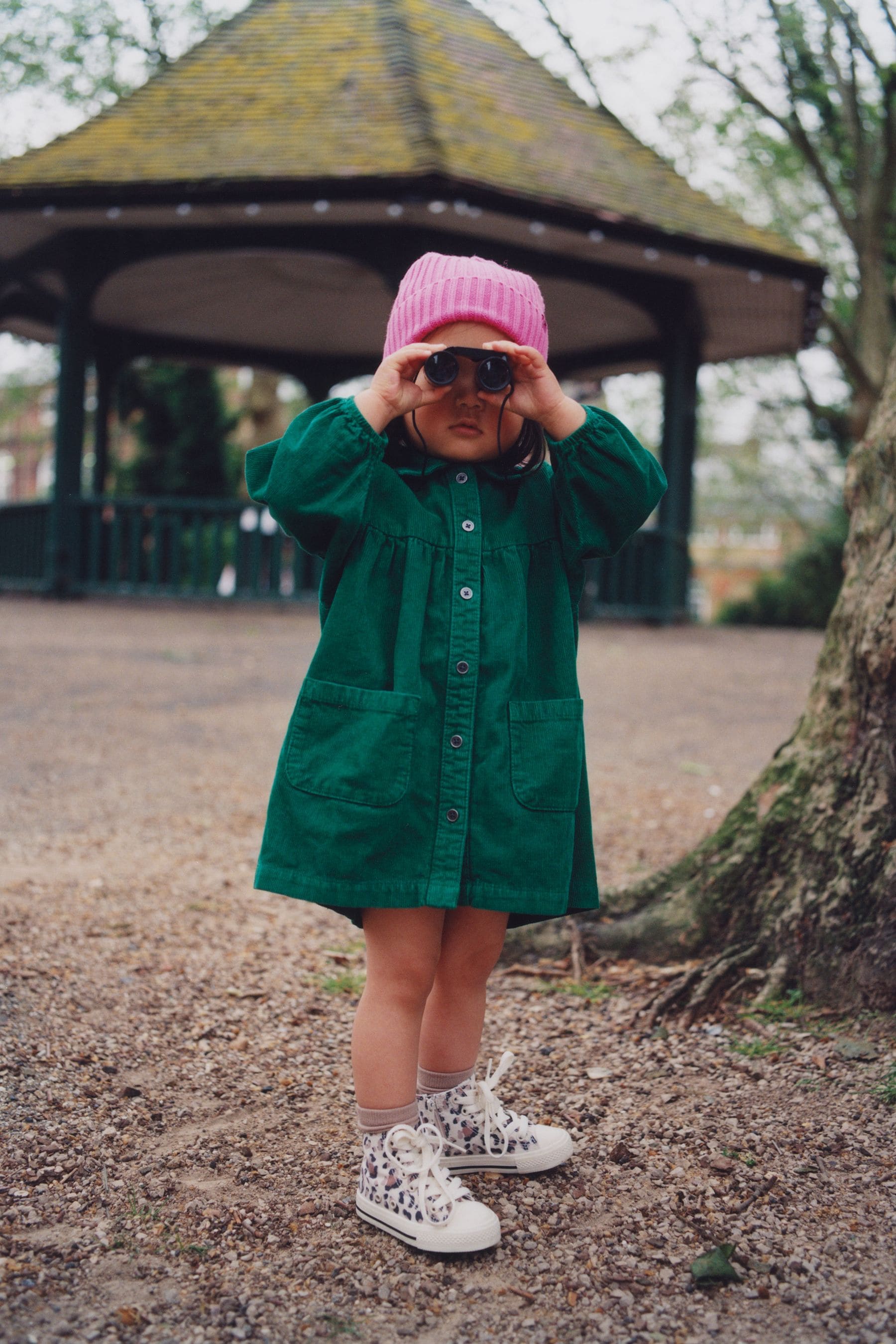 Green Corduroy Cotton Shirt Dress (3mths-8yrs)