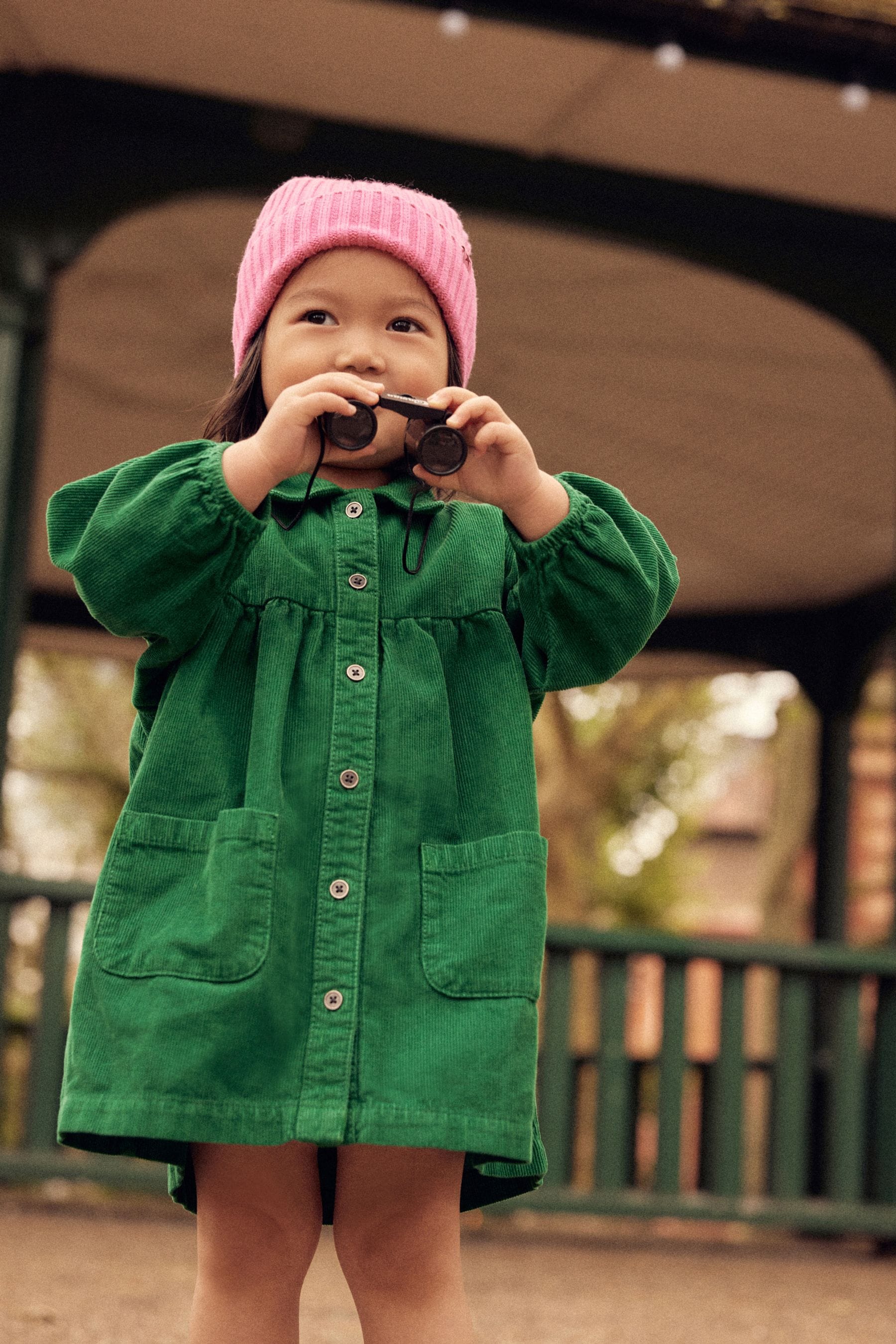 Green Corduroy Cotton Shirt Dress (3mths-8yrs)