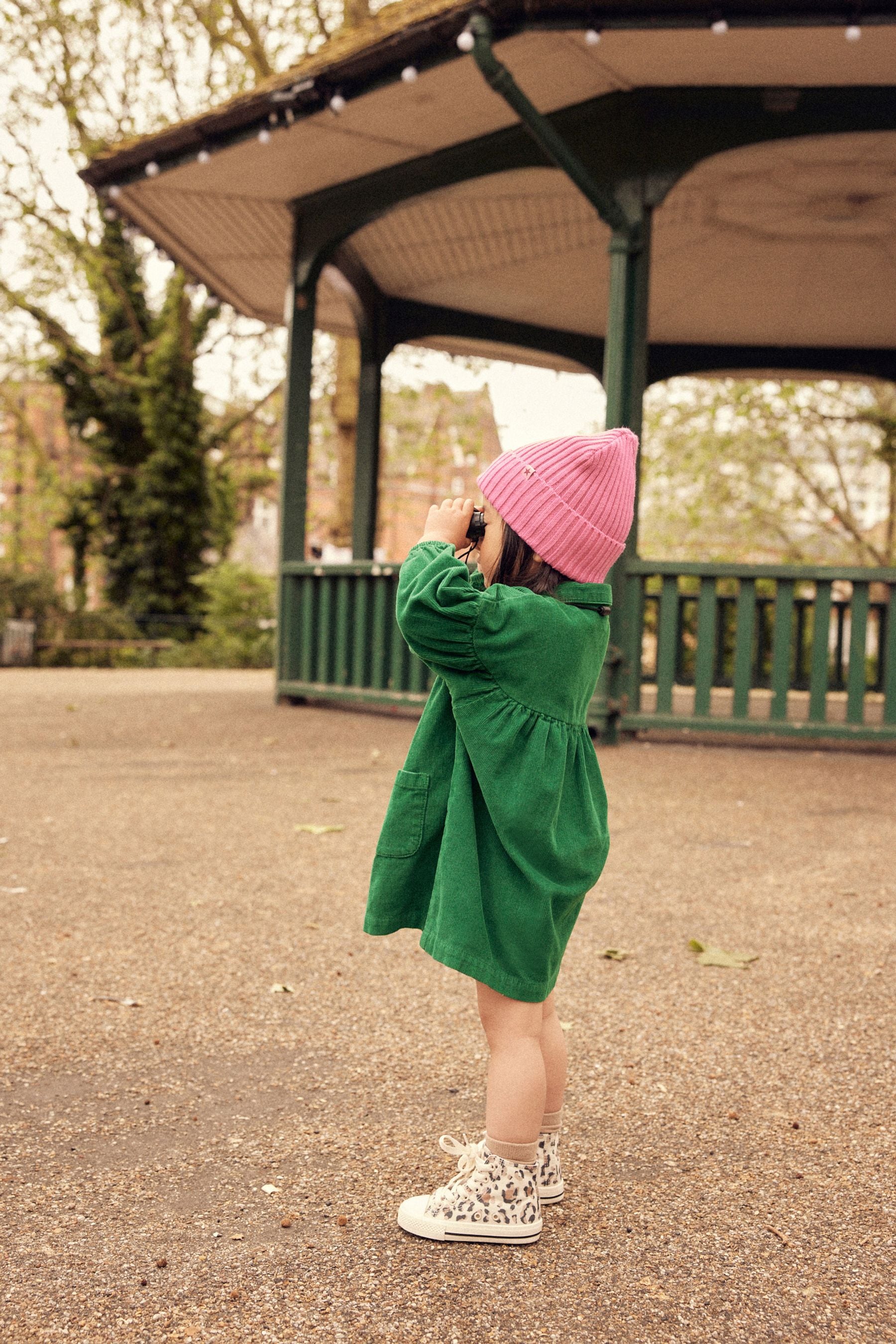 Green Corduroy Cotton Shirt Dress (3mths-8yrs)