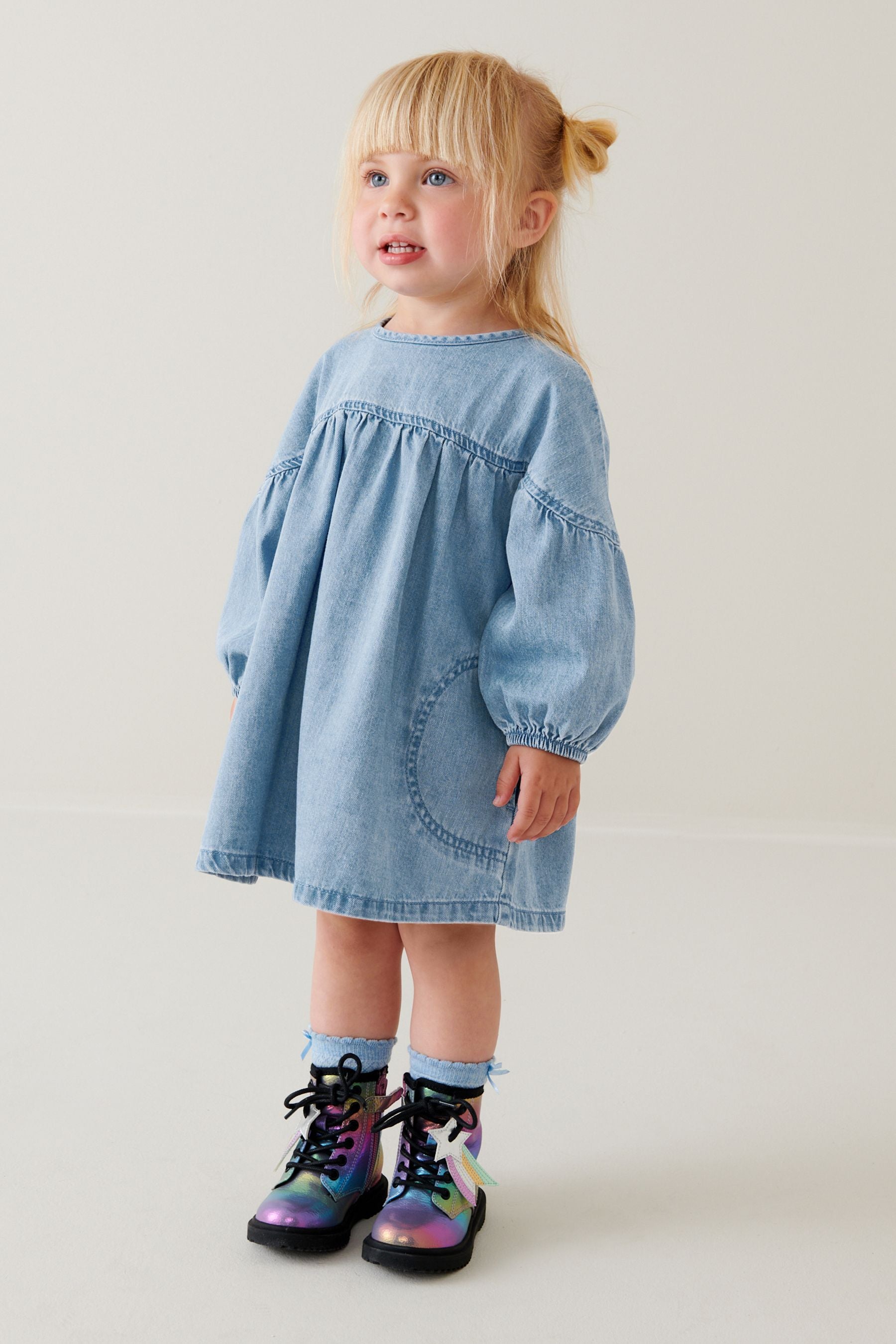 Blue Denim Relaxed Cotton Dress (3mths-8yrs)