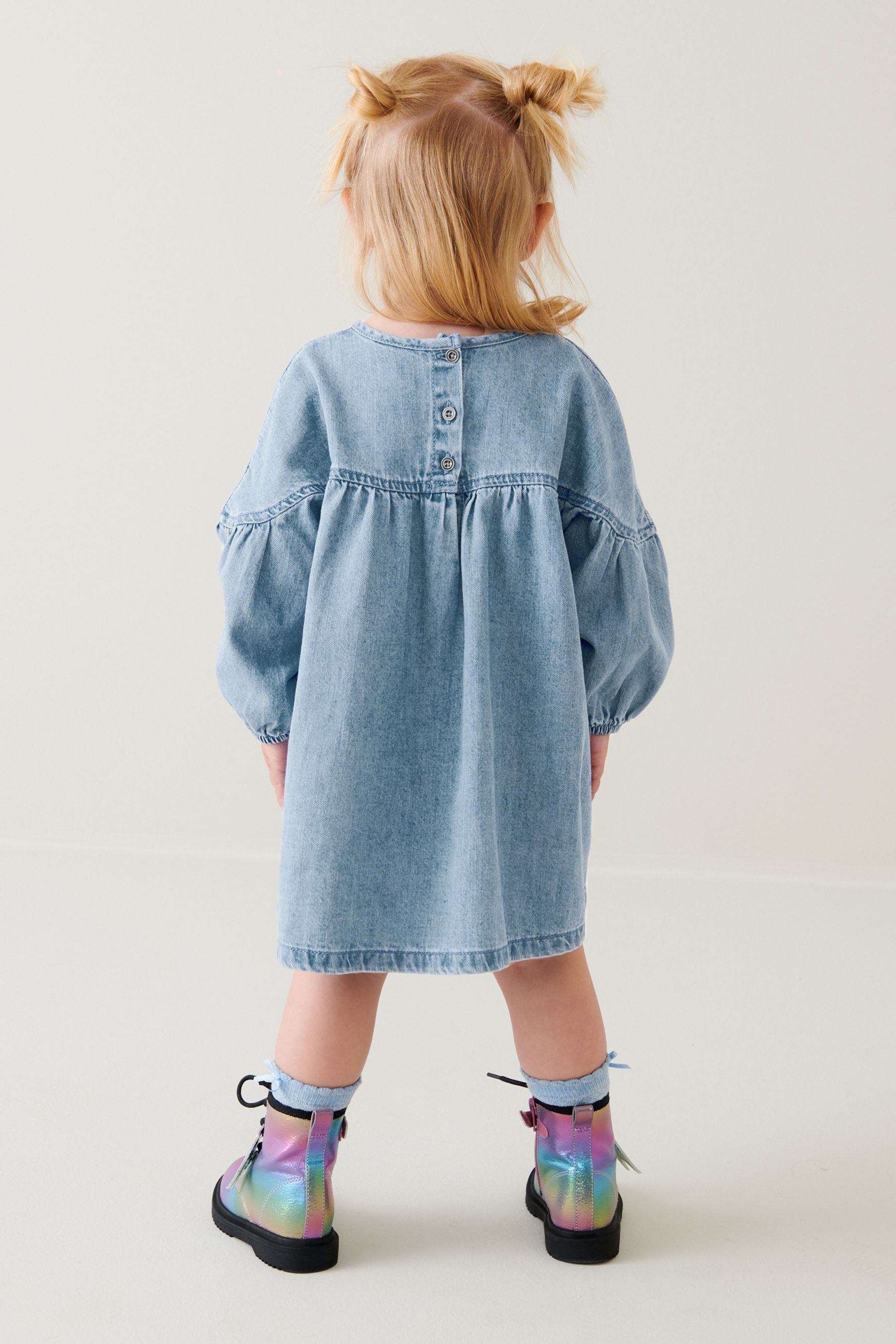 Blue Denim Relaxed Cotton Dress (3mths-8yrs)