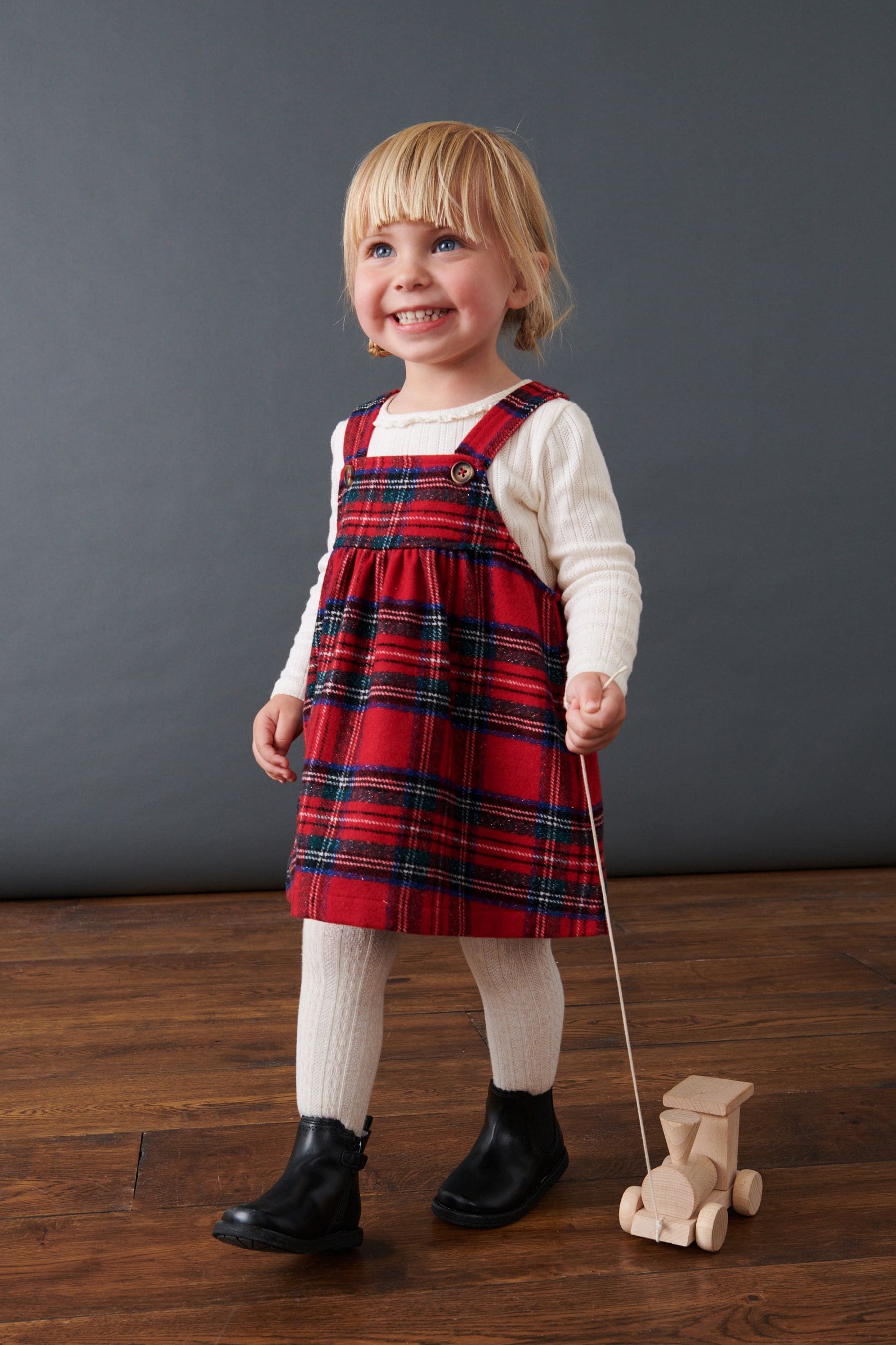 Red Check Pinafore Dress (3mths-8yrs)