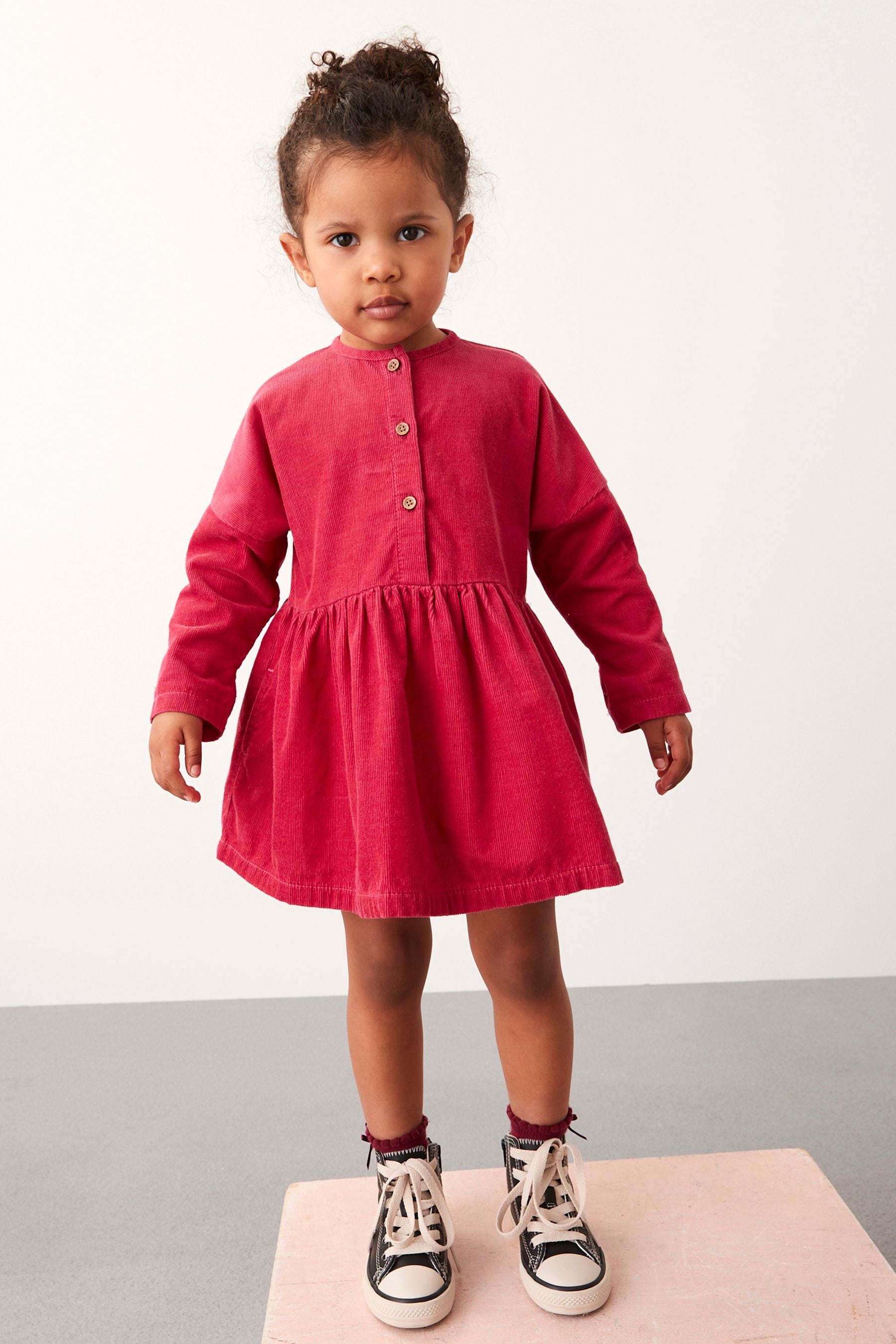 Raspberry Pink Corduroy Relaxed Dress (3mths-8yrs)