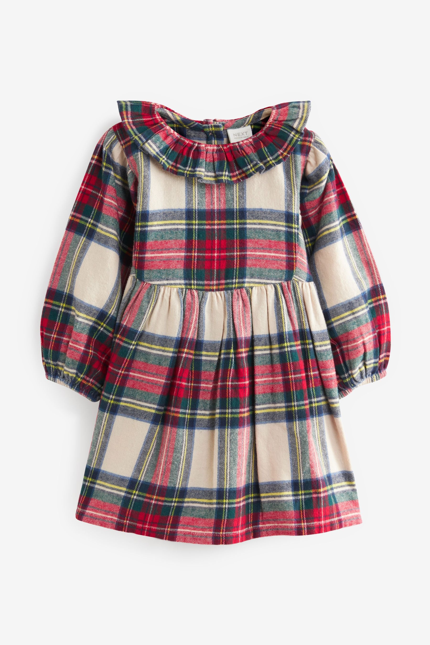 Cream/Red Ruffle Collar Dress (3mths-8yrs)