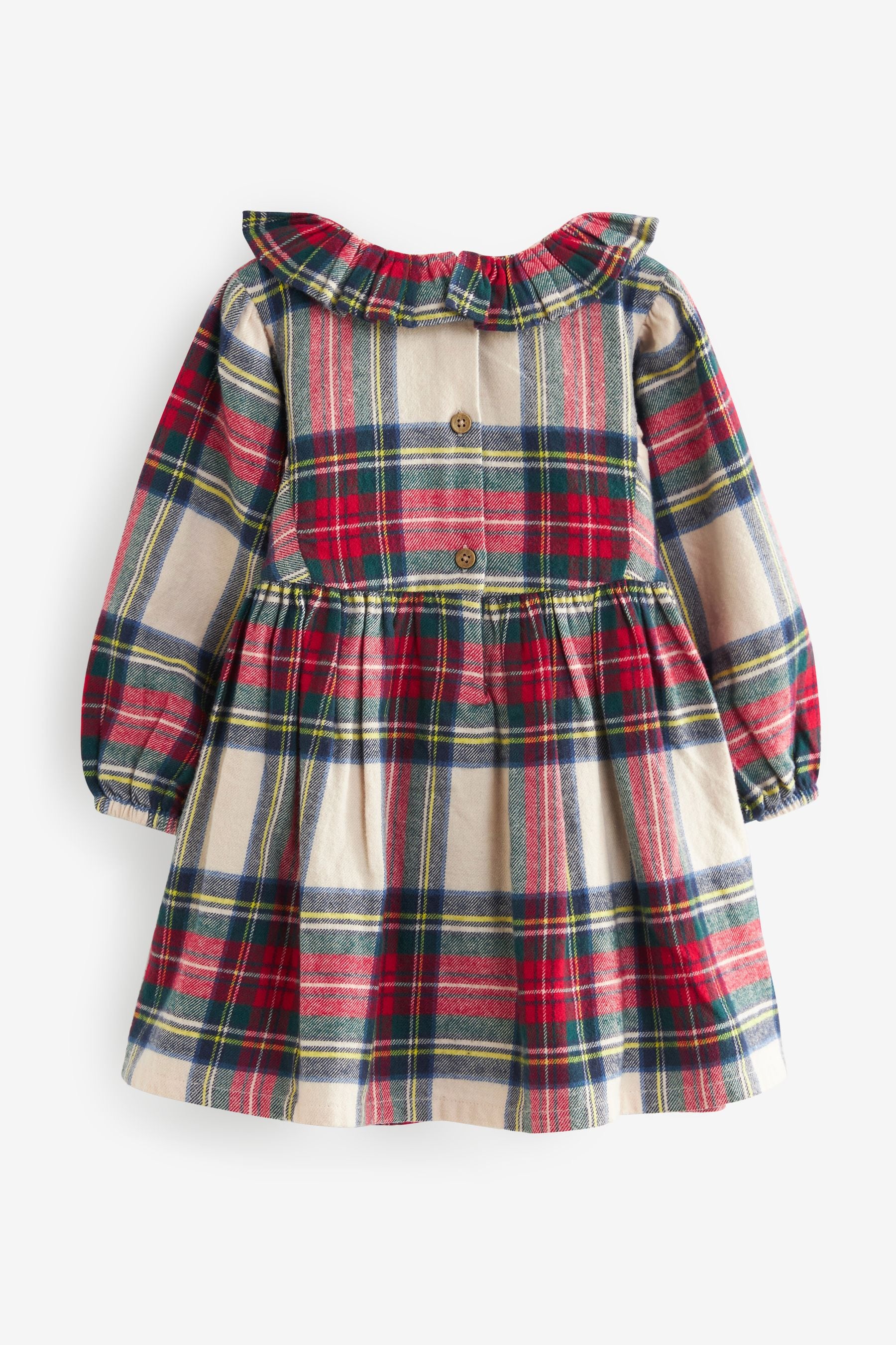 Cream/Red Ruffle Collar Dress (3mths-8yrs)