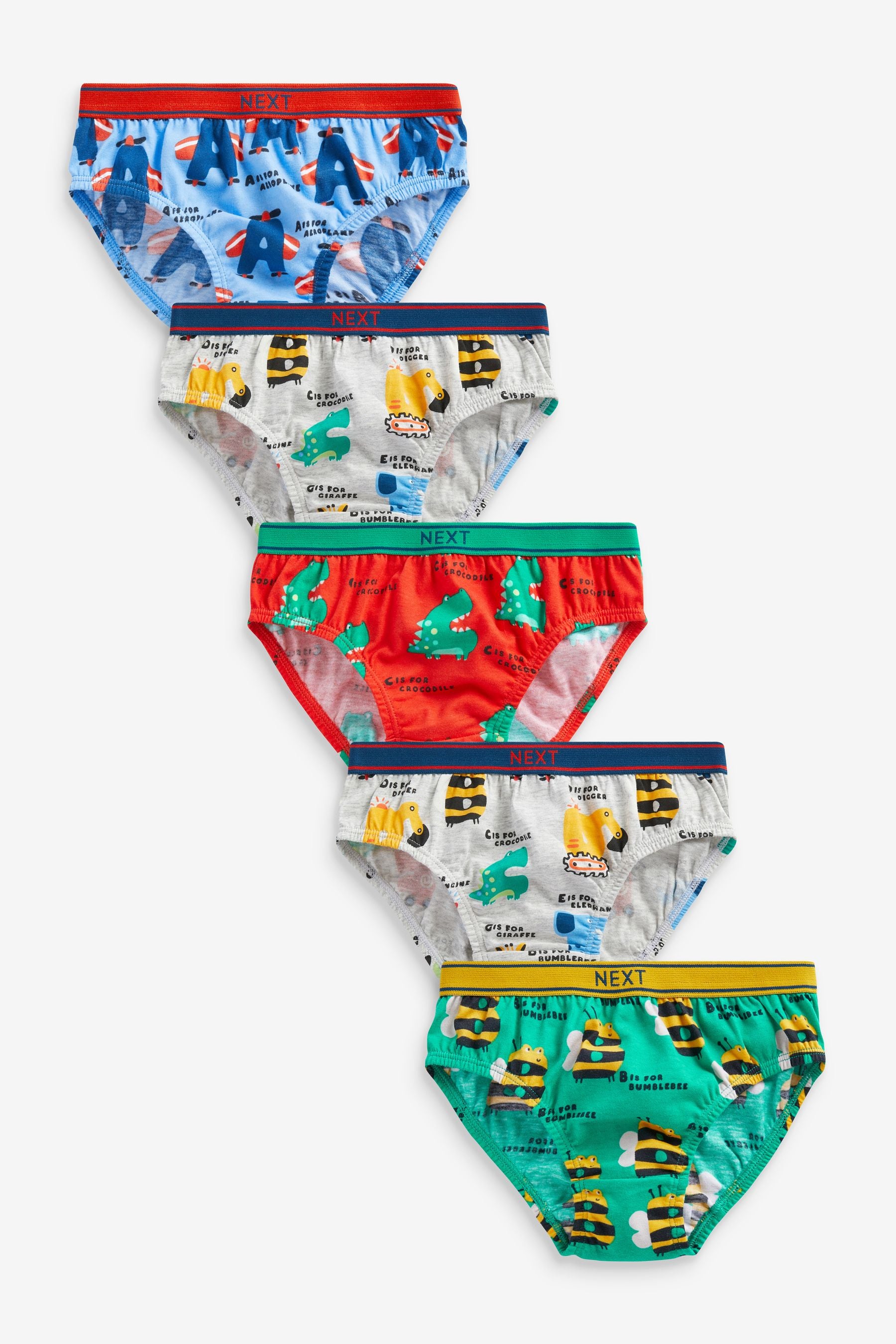 Alphabet Briefs 5 Pack (1.5-10yrs)