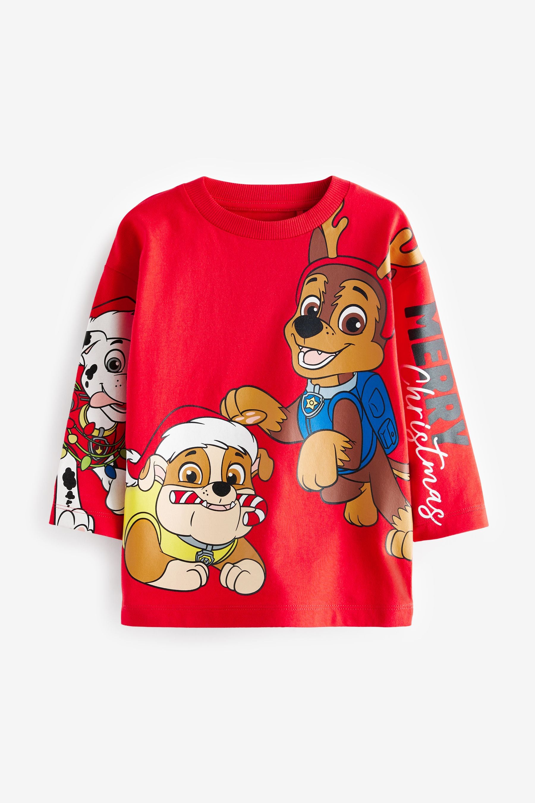 Red Long Sleeve Christmas PAW Patrol T-Shirt (3mths-8yrs)