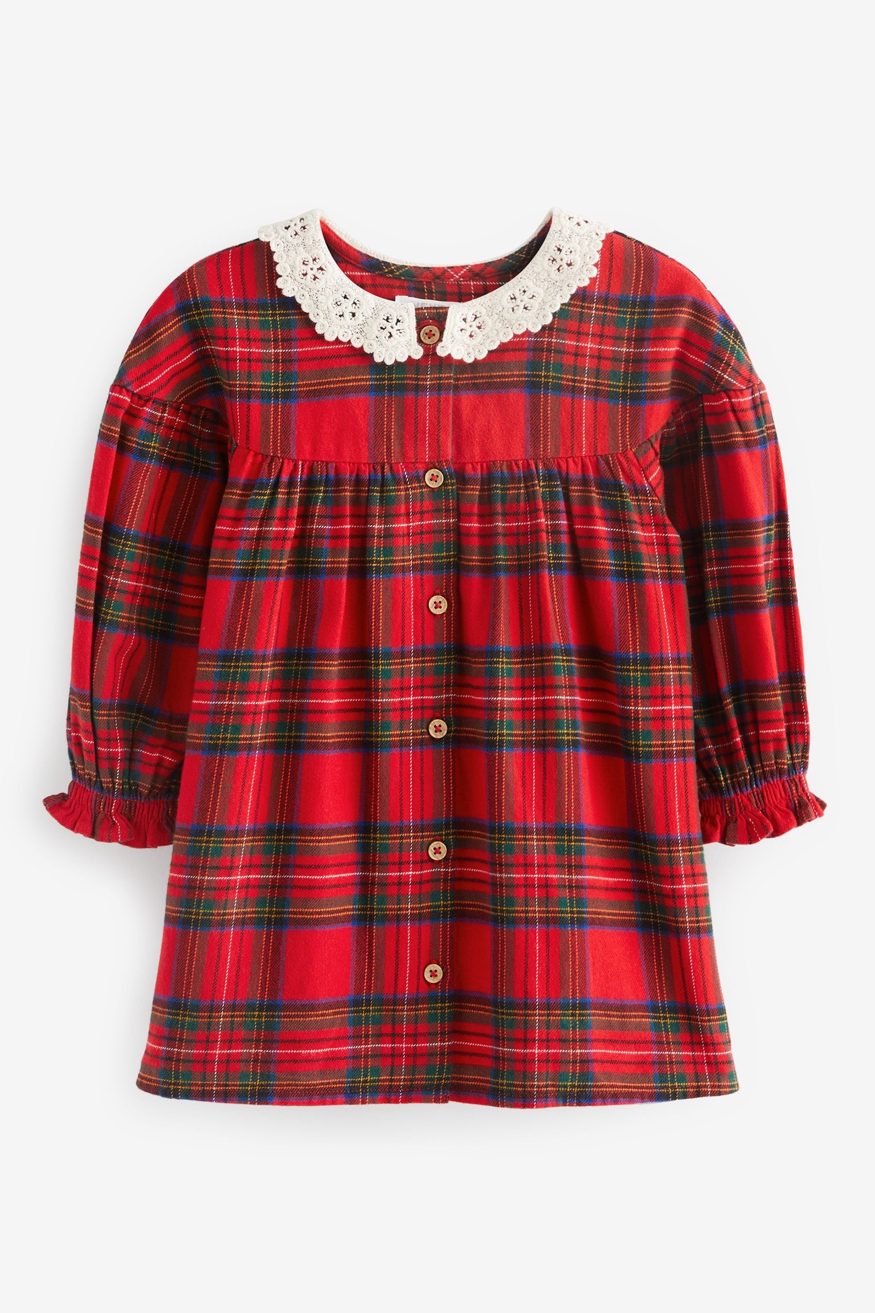 Red Check Lace Collar Dress (3mths-8yrs)