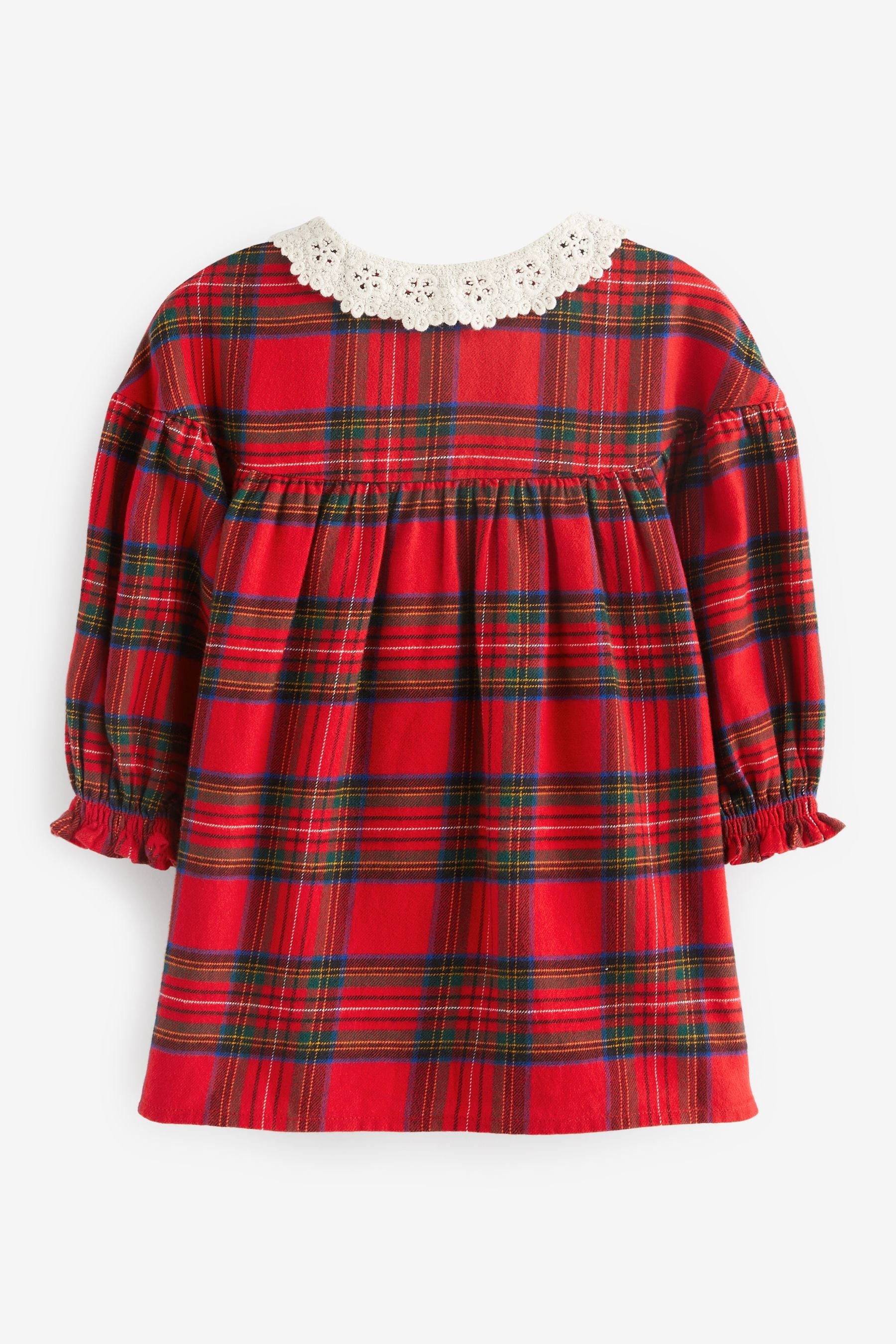 Red Check Lace Collar Dress (3mths-8yrs)