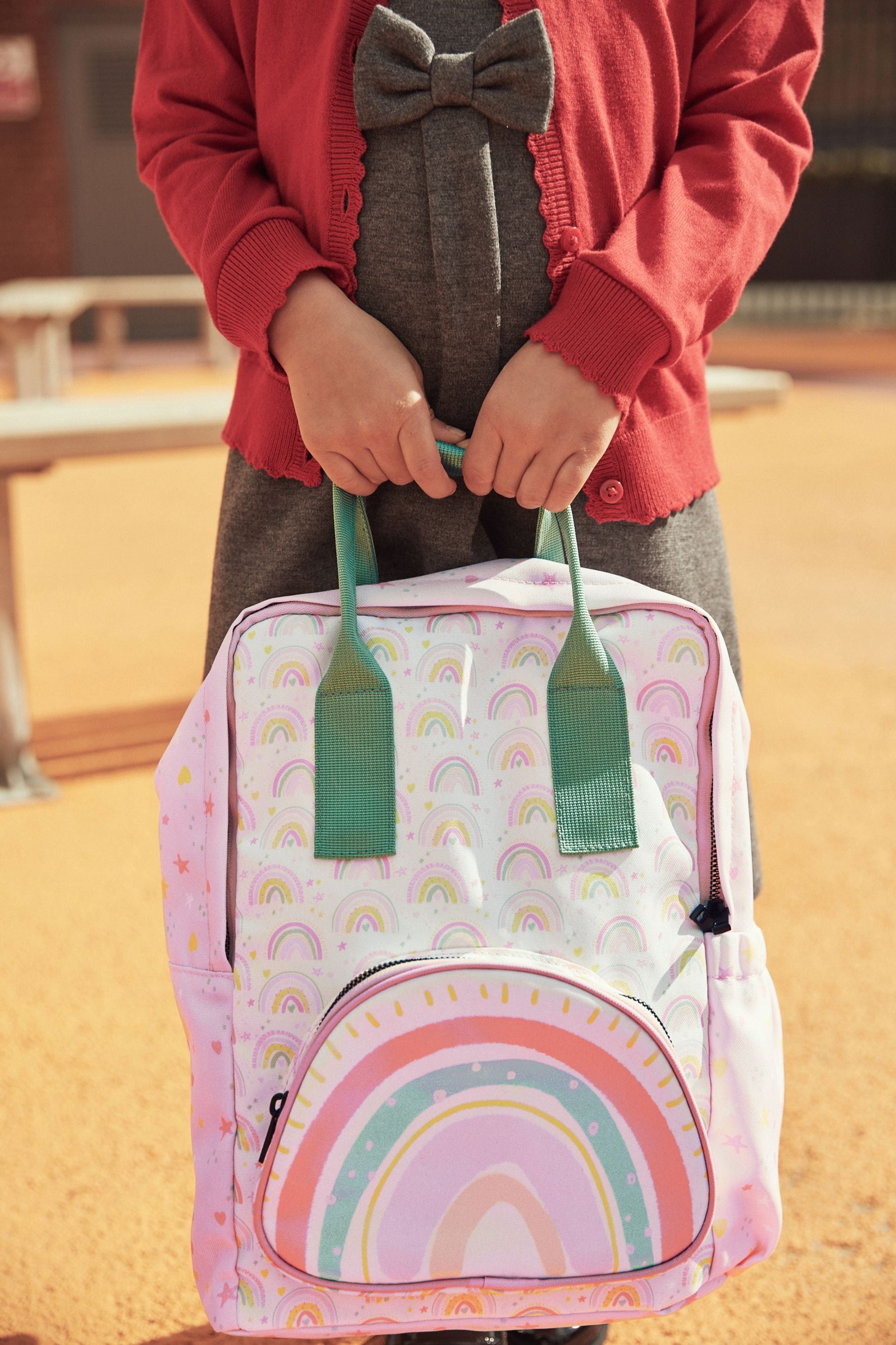 Multi Pastel Rainbow Double Handle Backpack